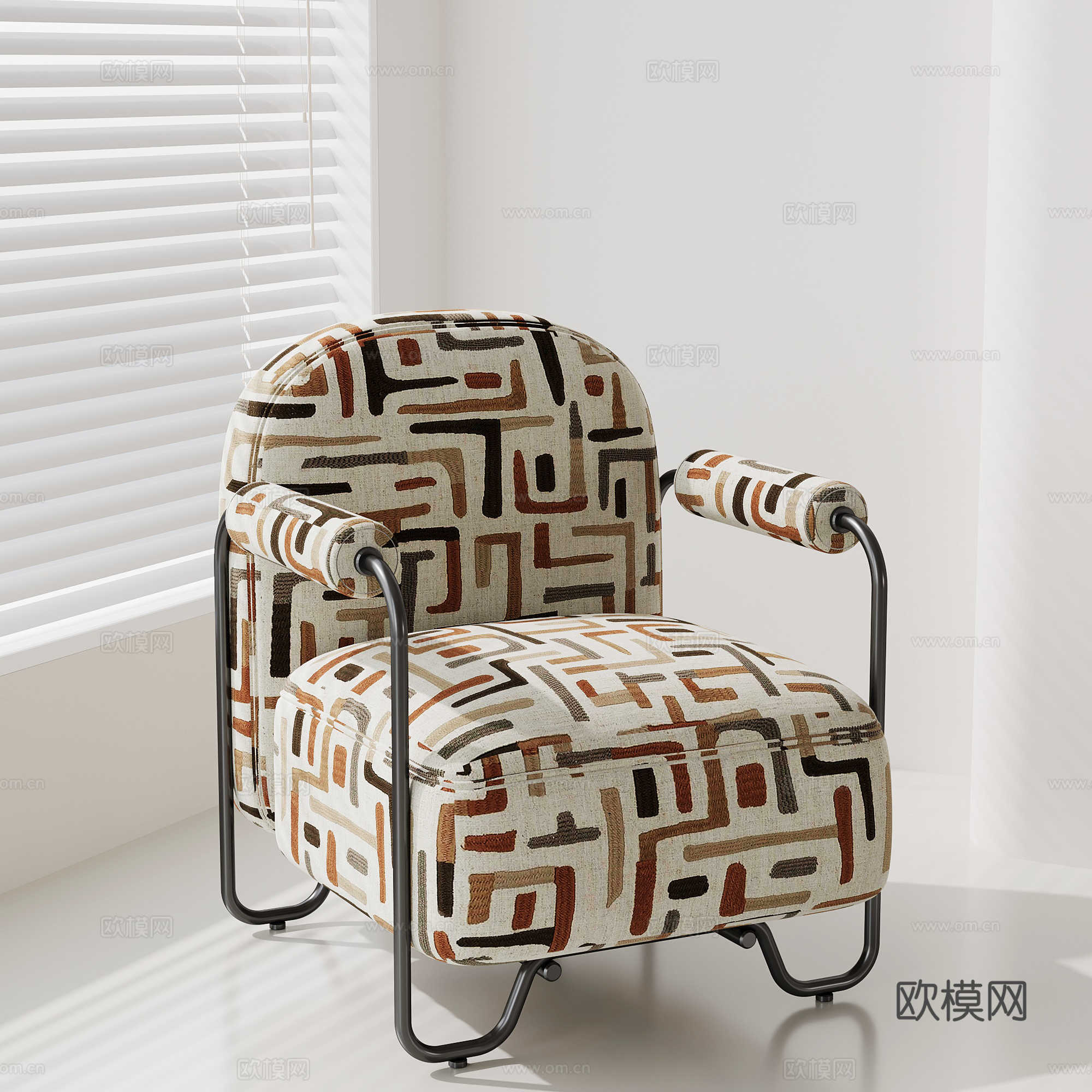 法式复古单人沙发 休闲沙发su模型