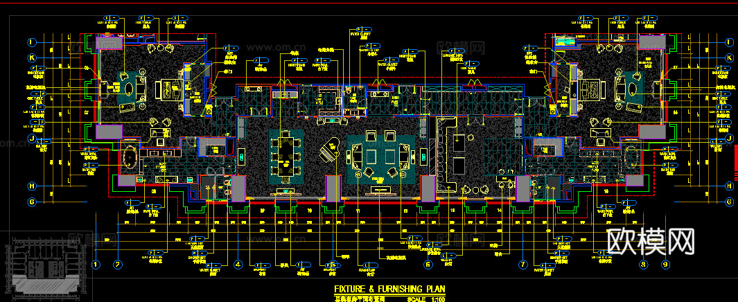 CCD5套酒店CAD图纸及效果图cad施工图