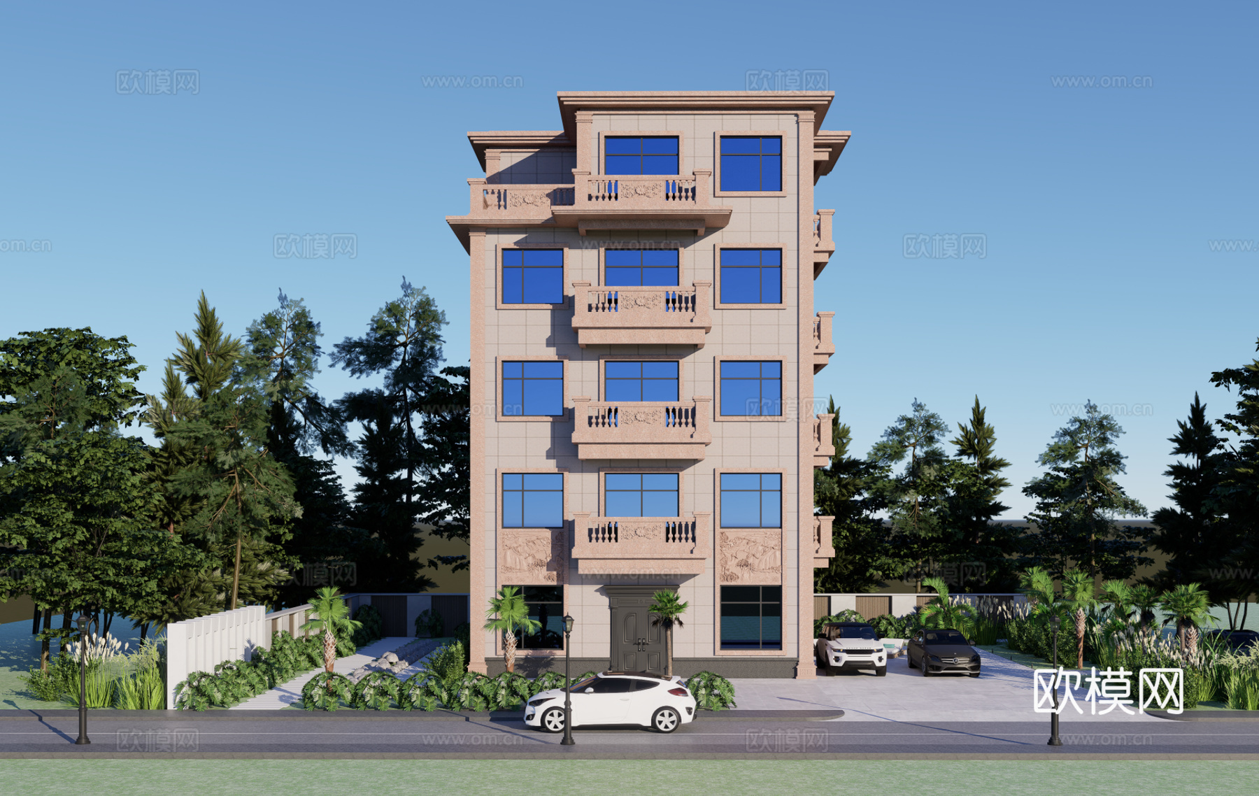 欧式别墅 独栋别墅 别墅su模型