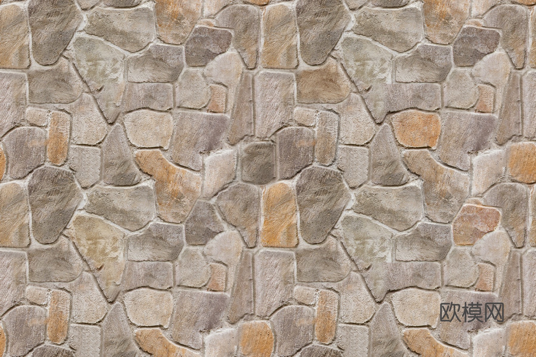 现代文化石墙面 石墙 毛石 墙砖贴图