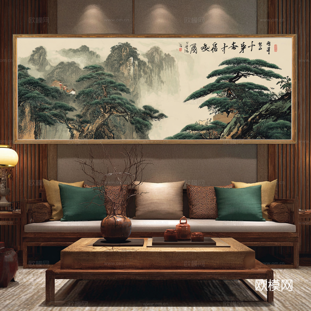 新中式禅意挂画 客厅挂画 复古挂画