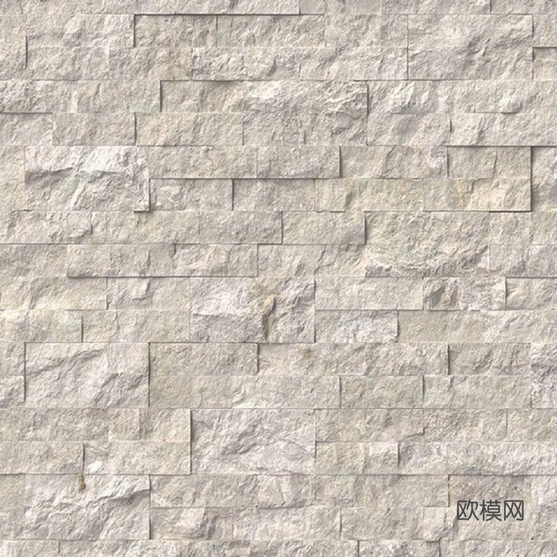 现代文化石墙面 石墙 毛石 墙砖贴图