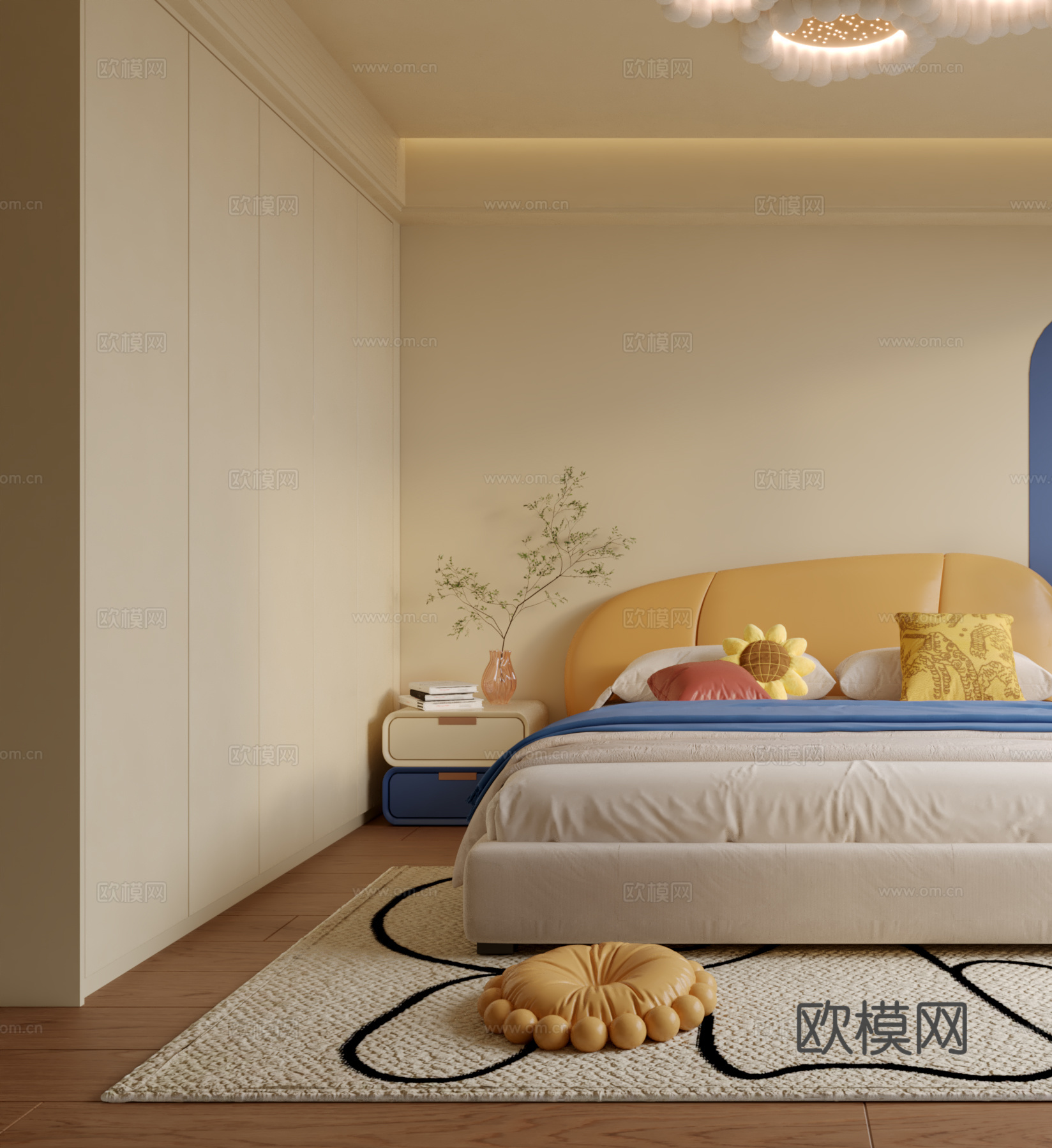 孟菲斯多巴胺儿童房3d模型下载（渲染图2）