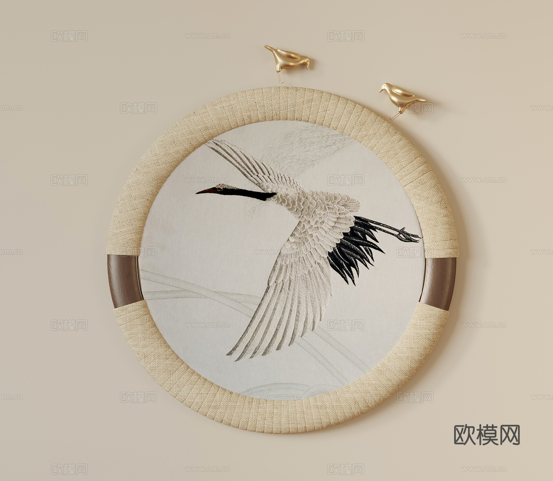 侘寂中古墙饰挂件 新中式挂画su模型