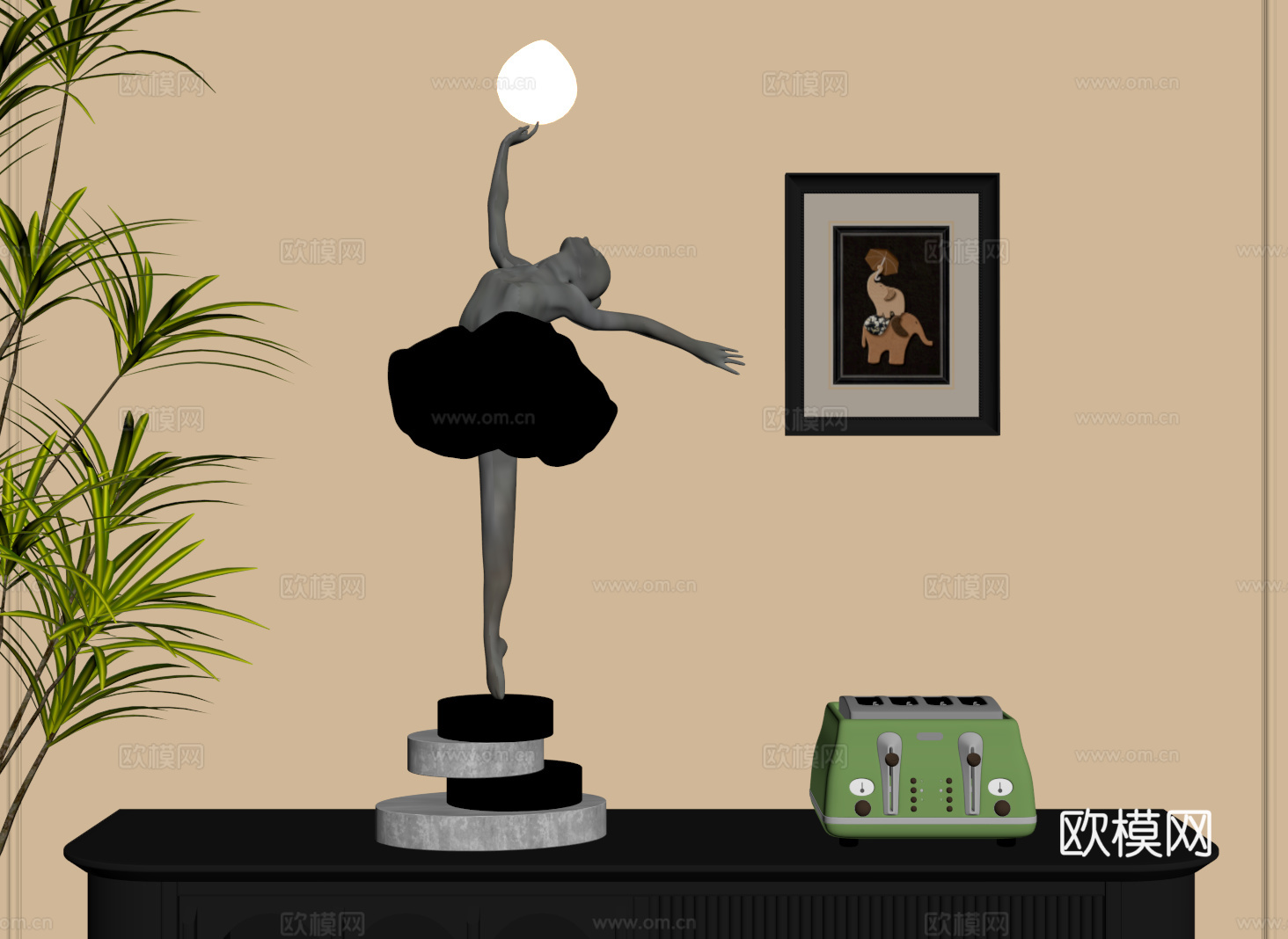 现代人形雕塑 女孩芭蕾雕塑su模型