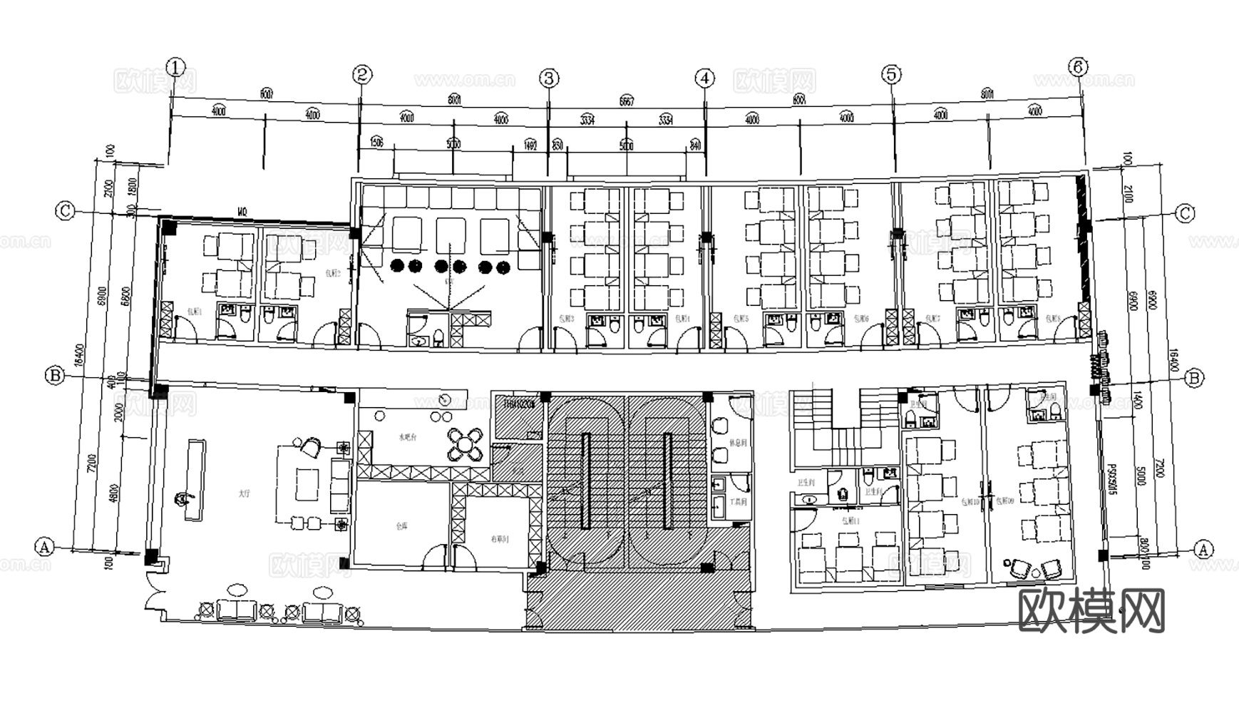 10套足浴会馆按摩店CAD图纸+效果图最新整理cad施工图