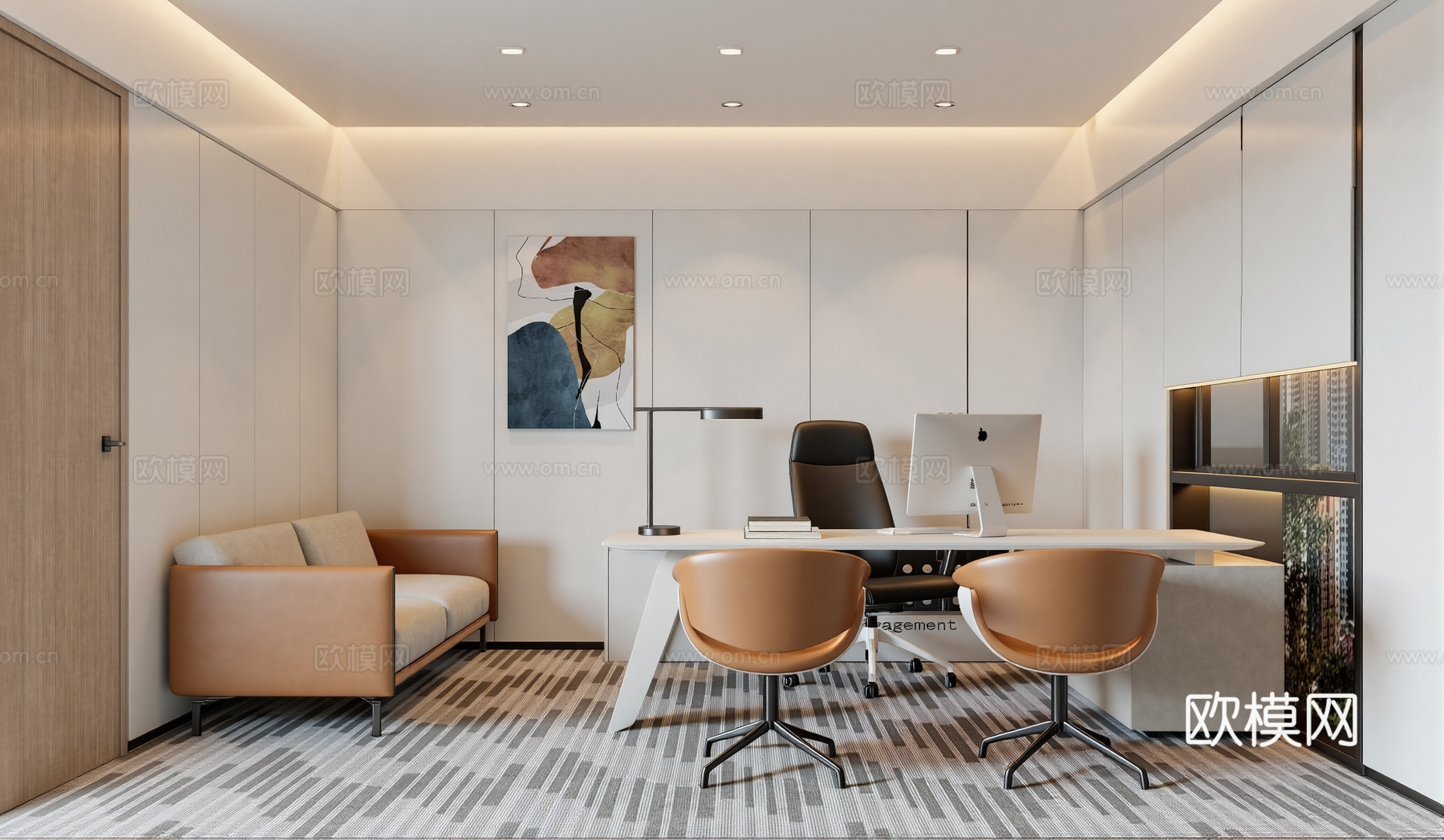 现代经理办公室su模型