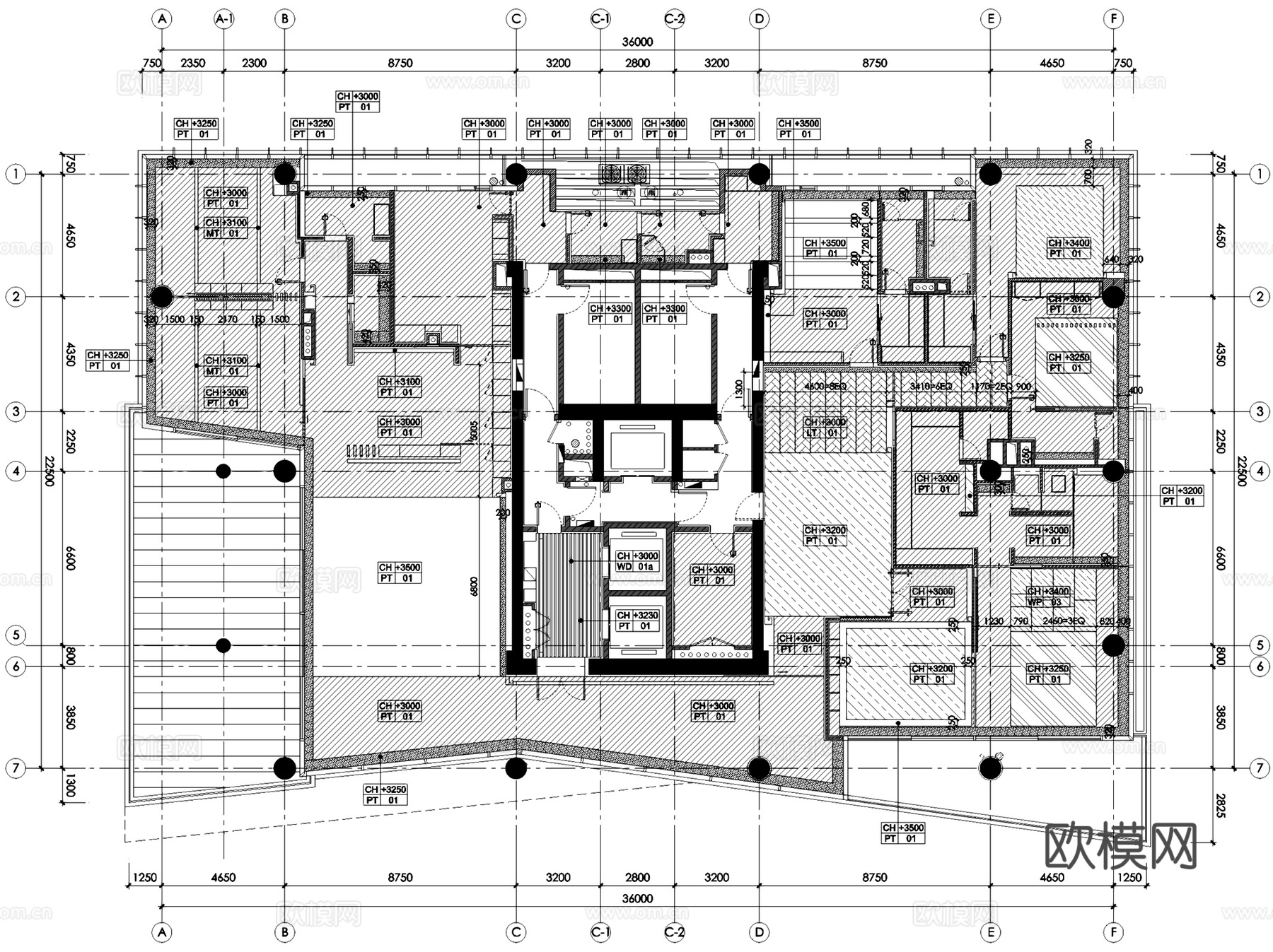 深圳湾壹号广场T2-28户型室内家装CAD施工图整套cad施工图