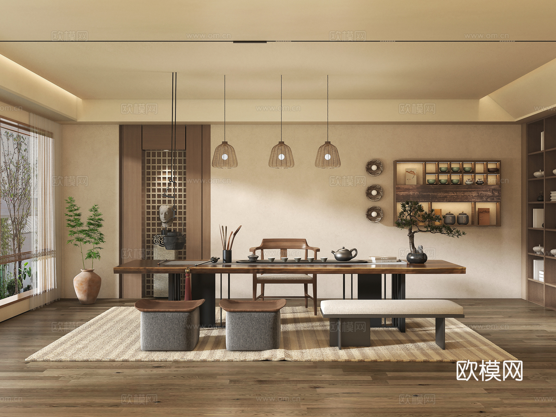 茶室 茶艺室3d模型下载