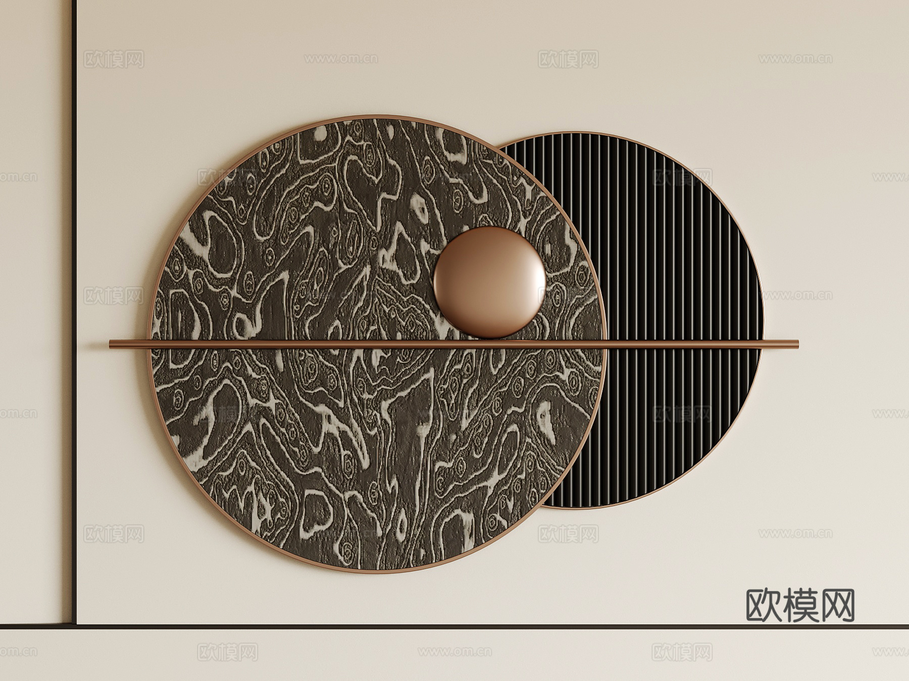 现代意式墙饰3d模型下载