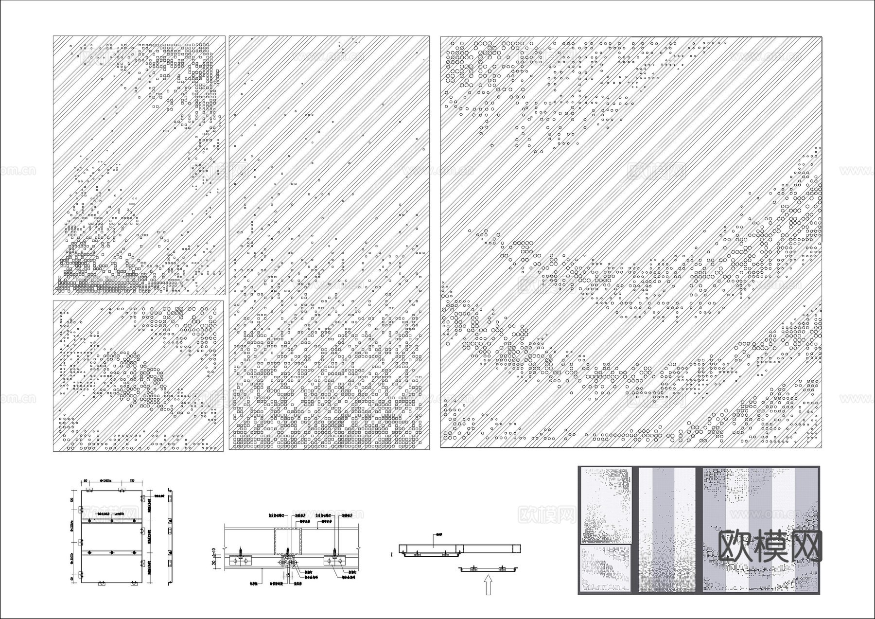 铝板冲孔板CAD图库cad施工图