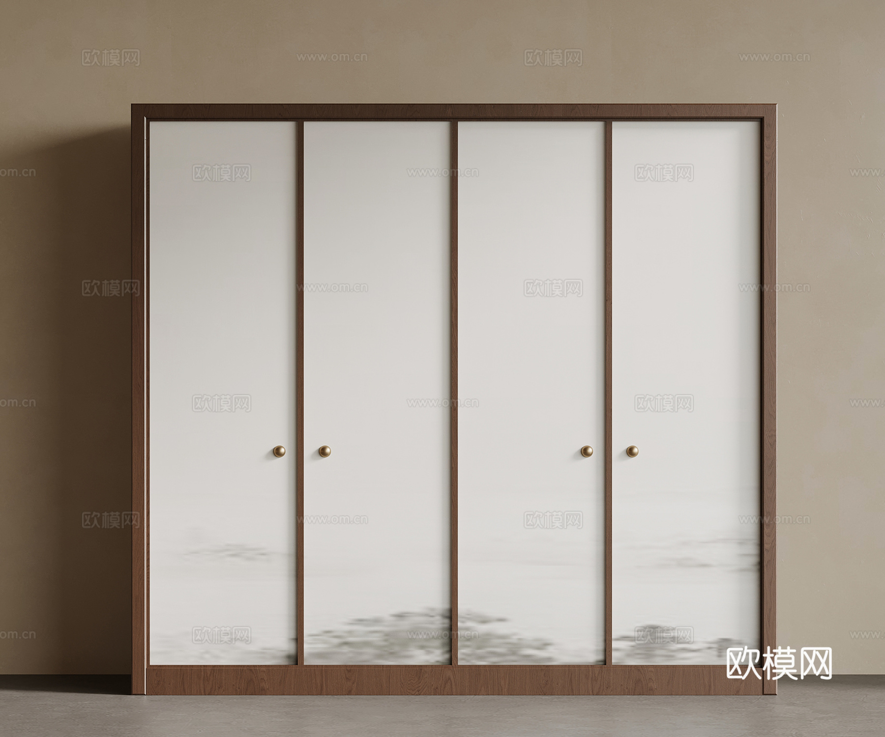 新中式衣柜su模型