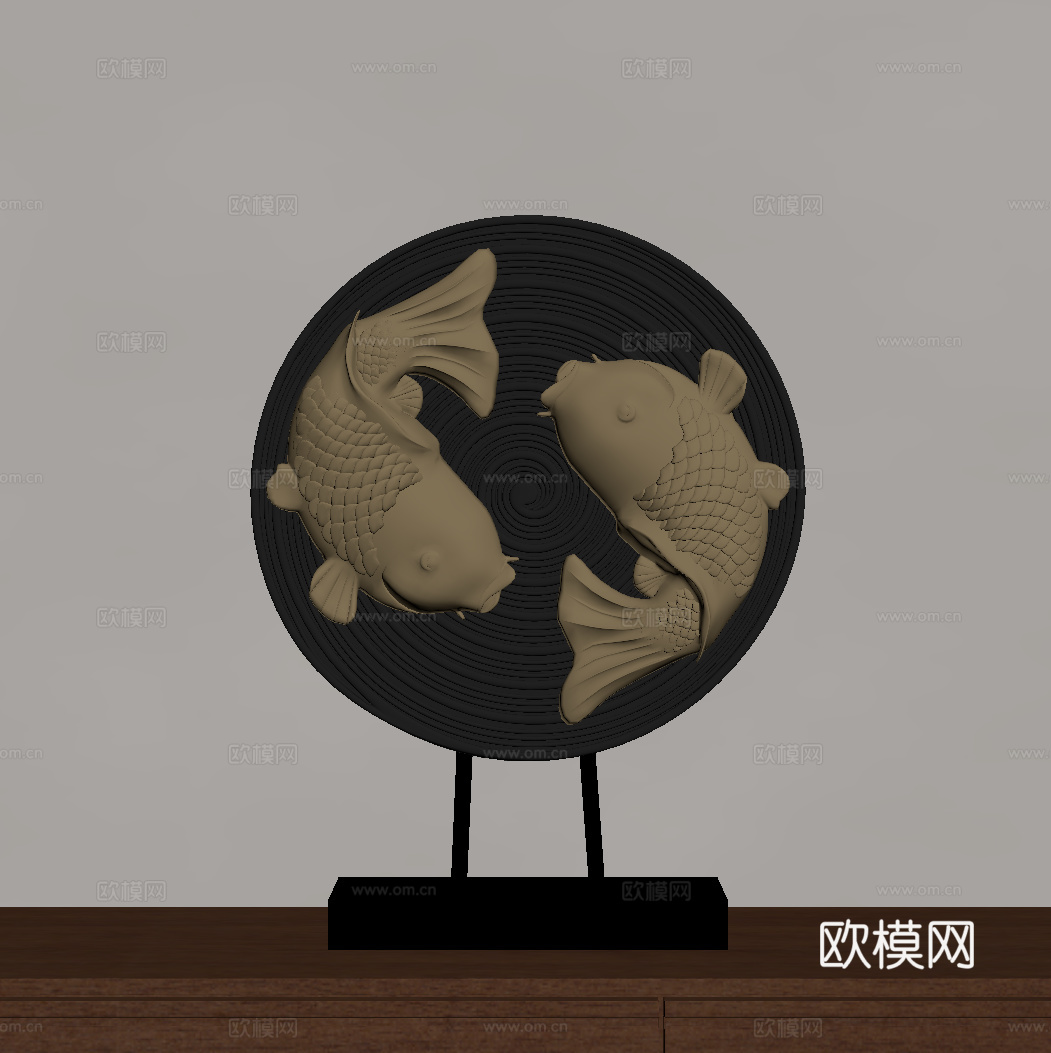 新中式摆件su模型