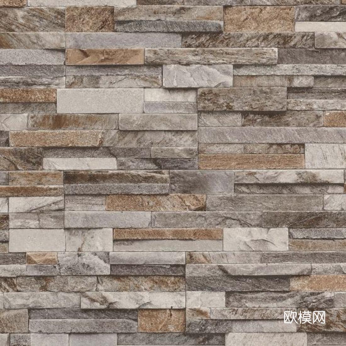 现代文化石 文化石墙面 石墙外墙贴图