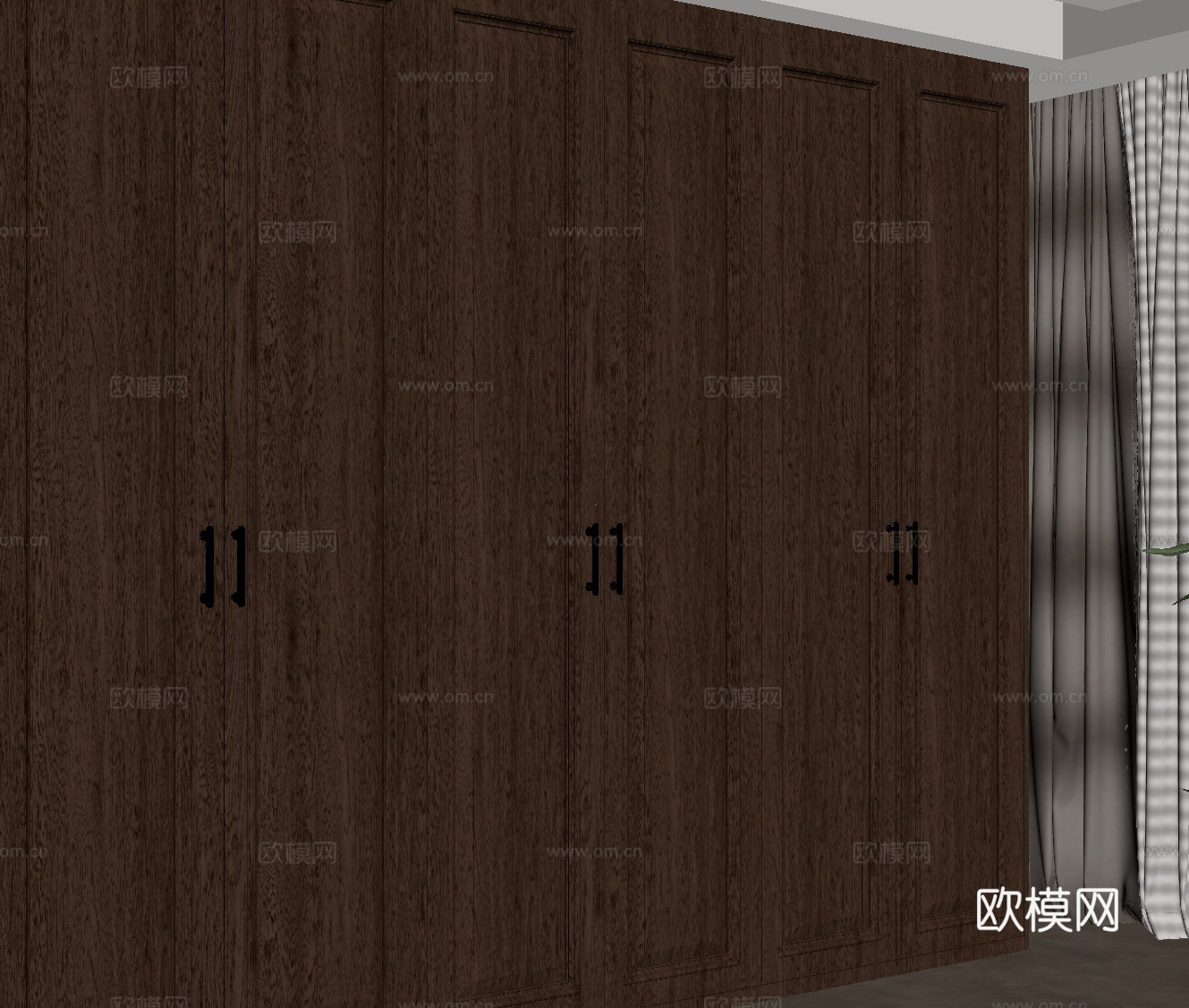 法式中古衣柜 复古衣柜su模型