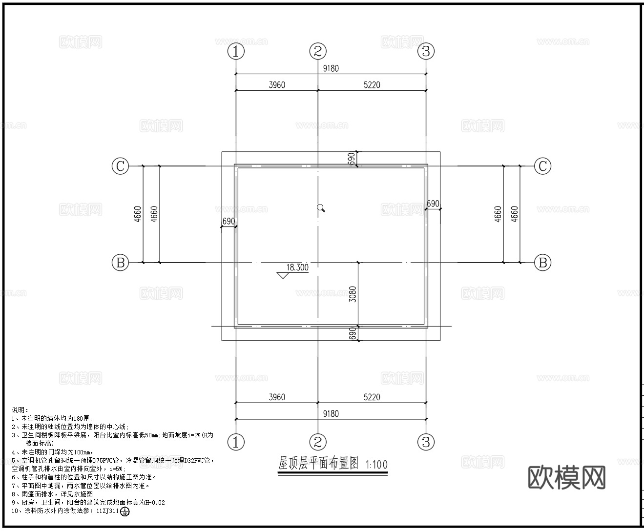 现代别墅cad施工图