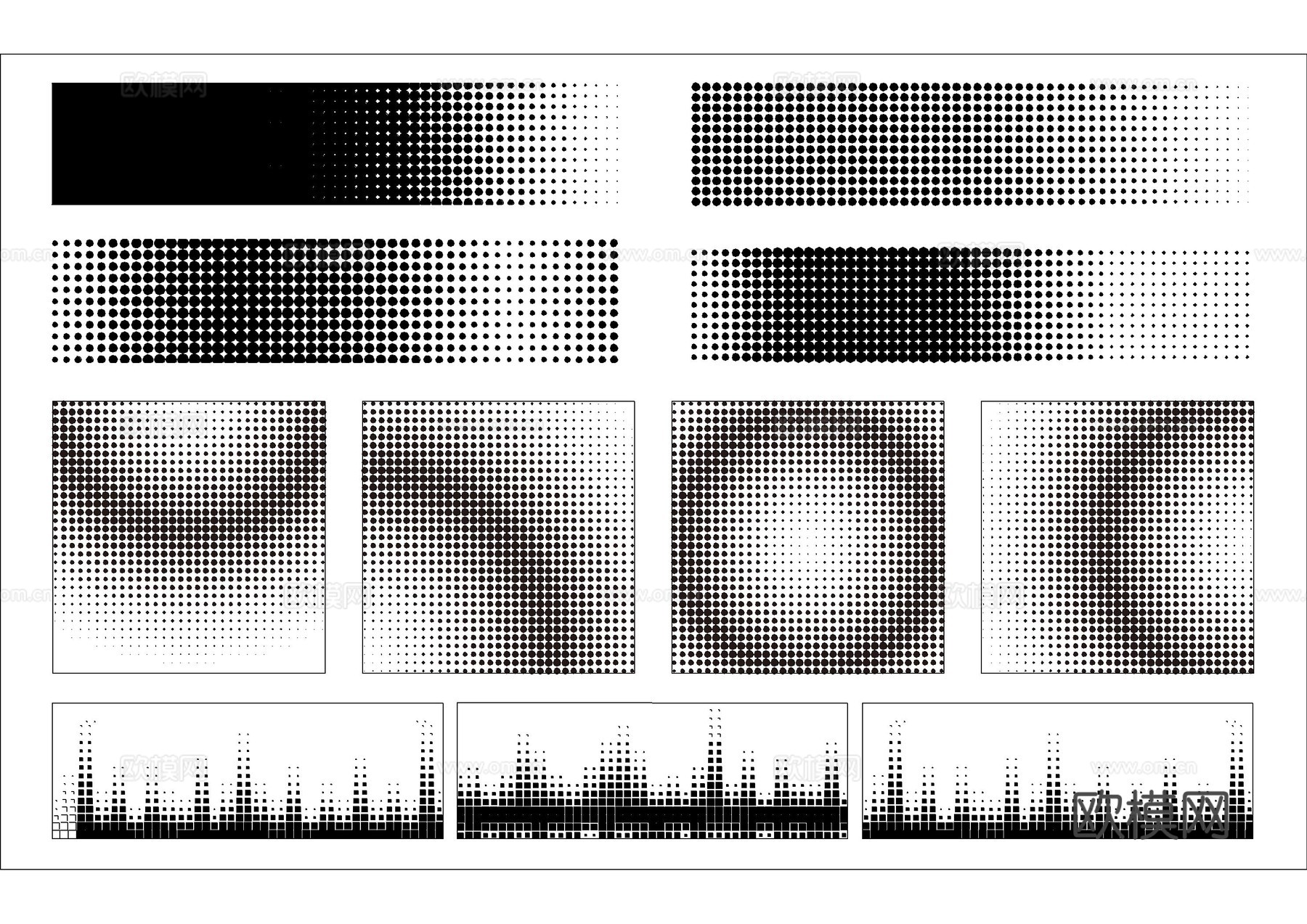 金属渐变冲孔板CAD图库cad施工图