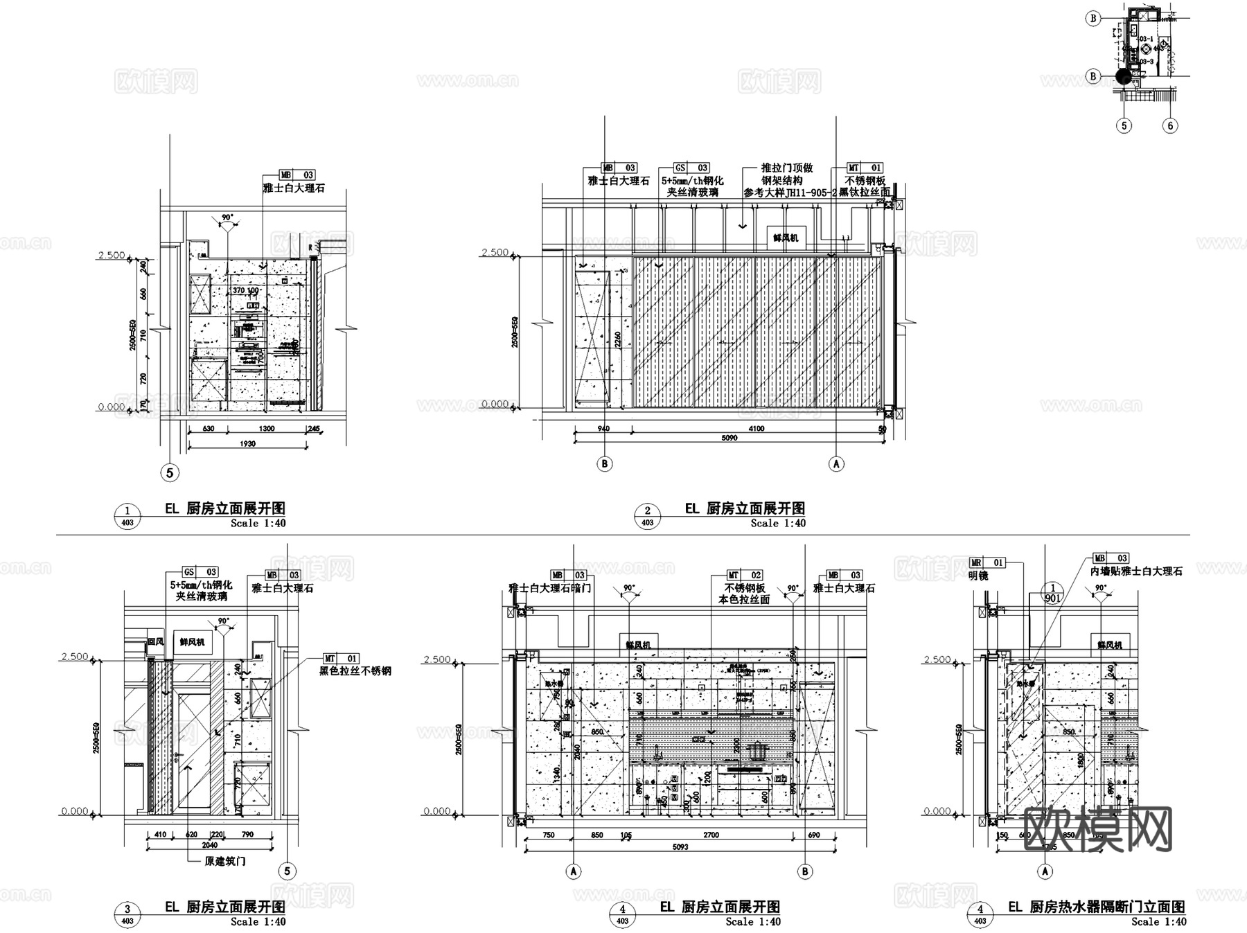 深圳湾壹号广场T5-6C户型室内家装CAD施工图整套cad施工图