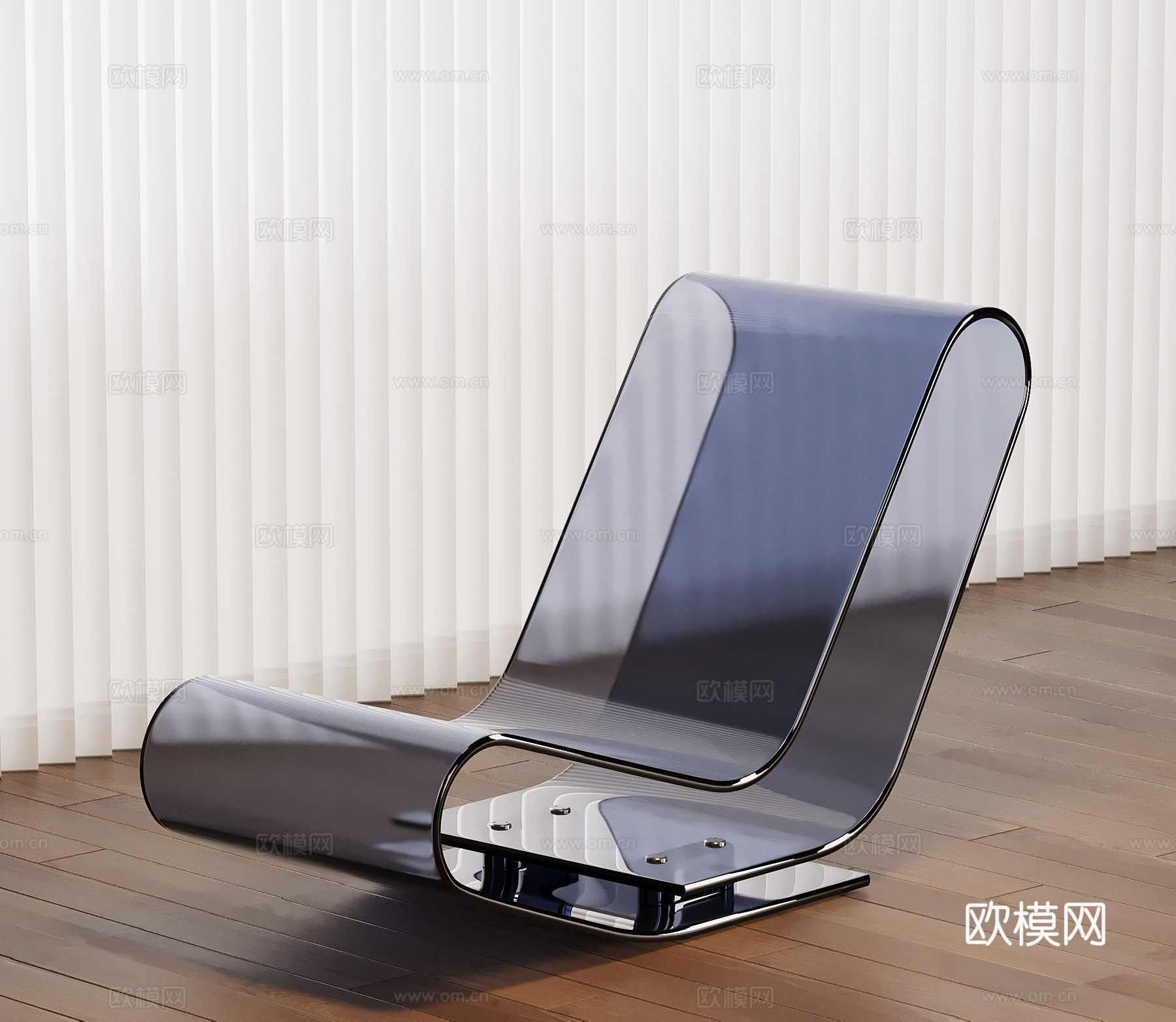 现代躺椅 亚克力躺椅su模型