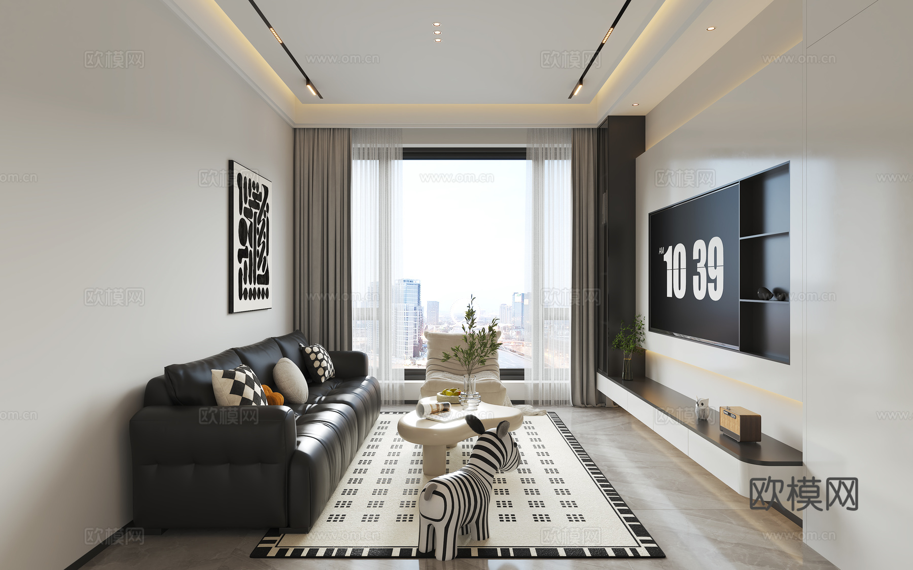 奶油客餐厅3d模型下载（渲染图1）