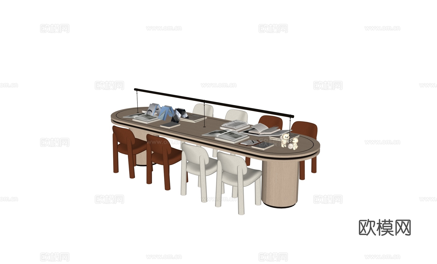 现代儿童手工书桌椅组合su模型