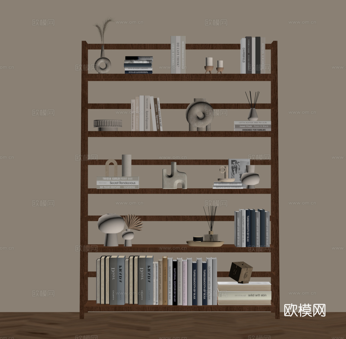 中古风书架 摆件su模型
