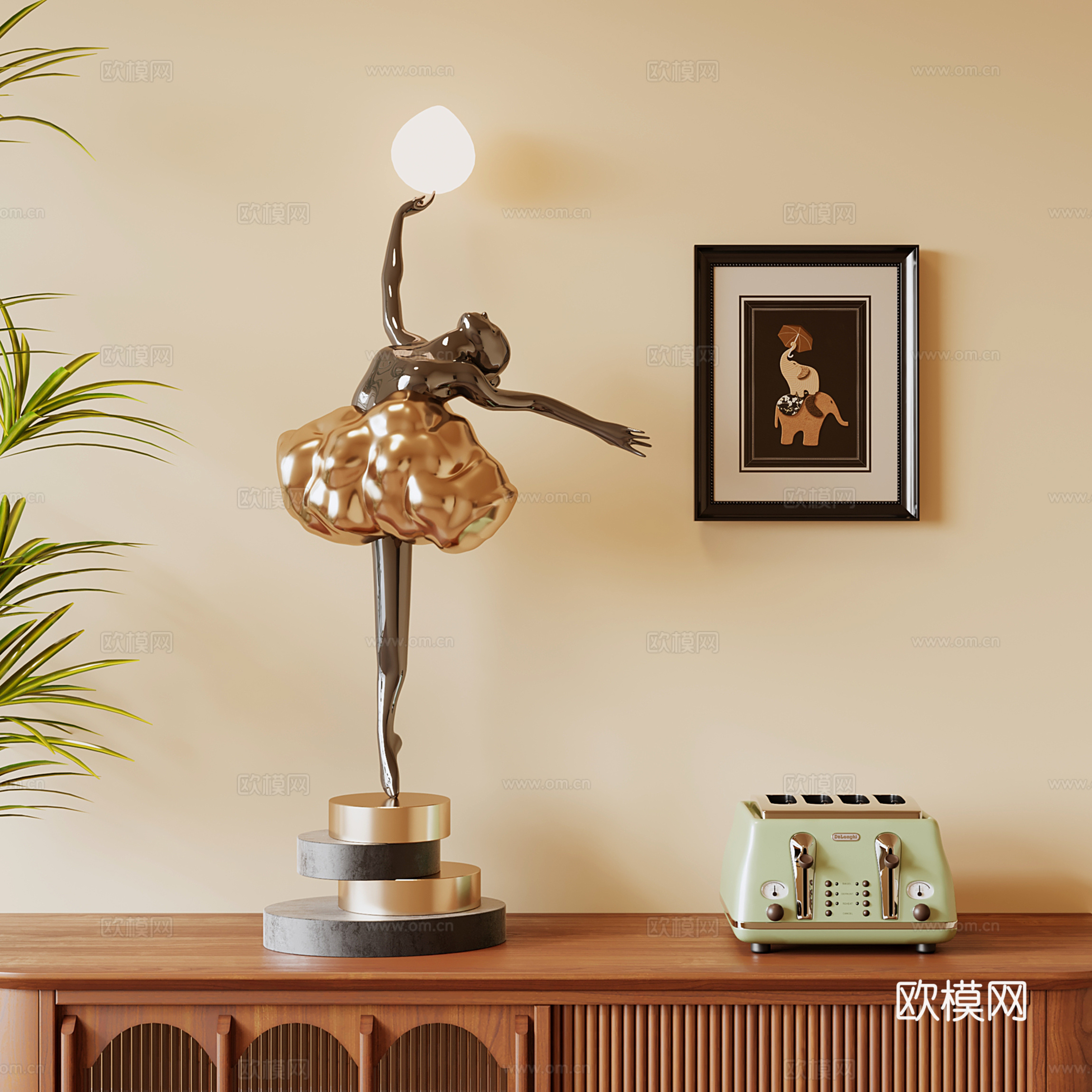 现代人形雕塑 女孩芭蕾雕塑su模型