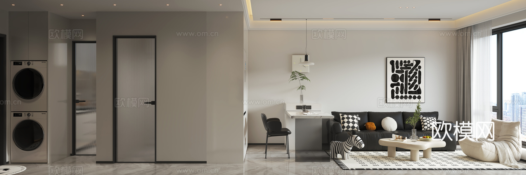 奶油客餐厅3d模型下载（渲染图4）