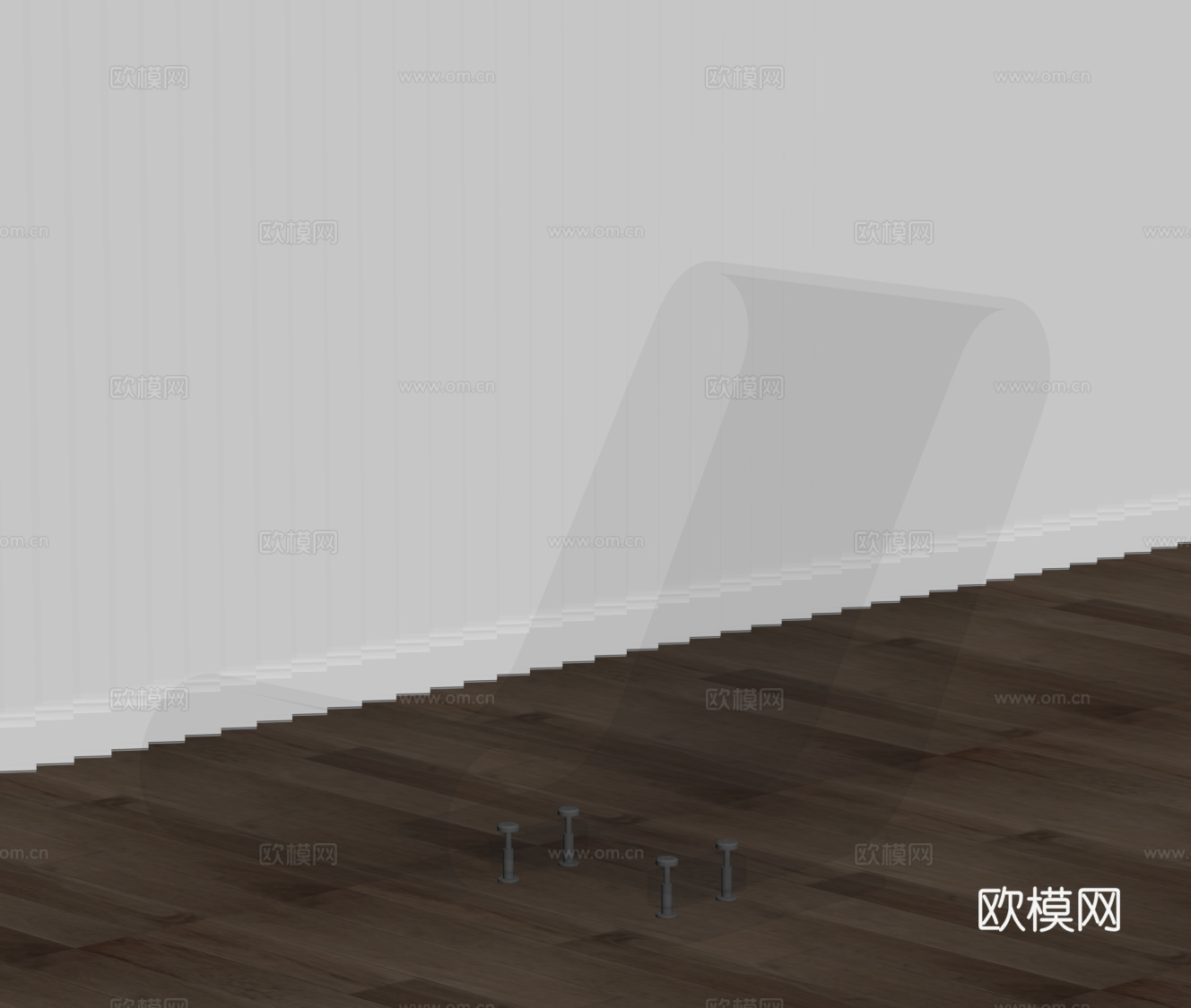 现代躺椅 亚克力躺椅su模型