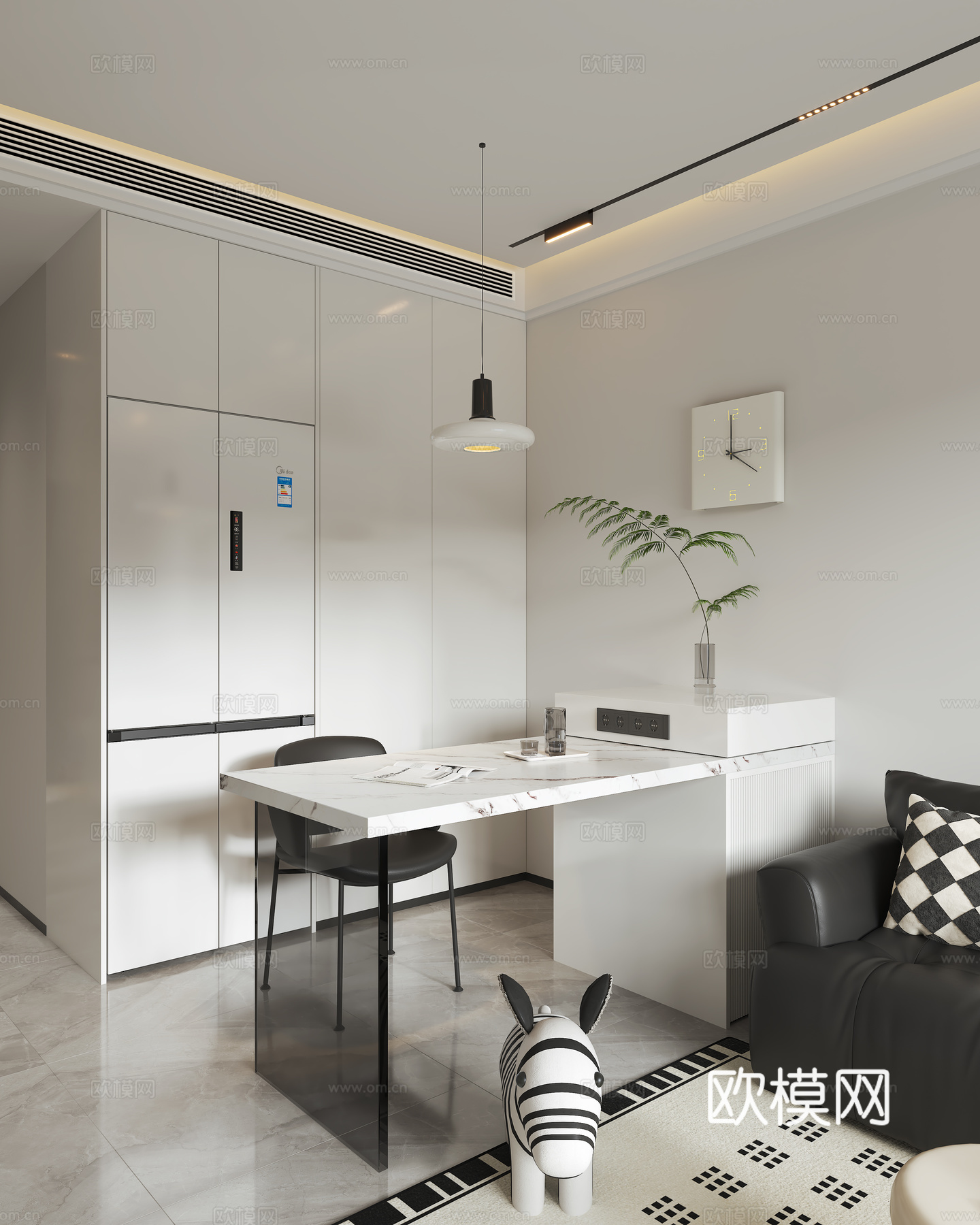 奶油客餐厅3d模型下载（渲染图3）