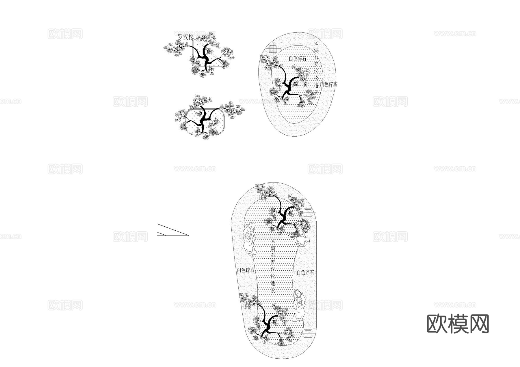 庭院花园景观cad图块cad施工图