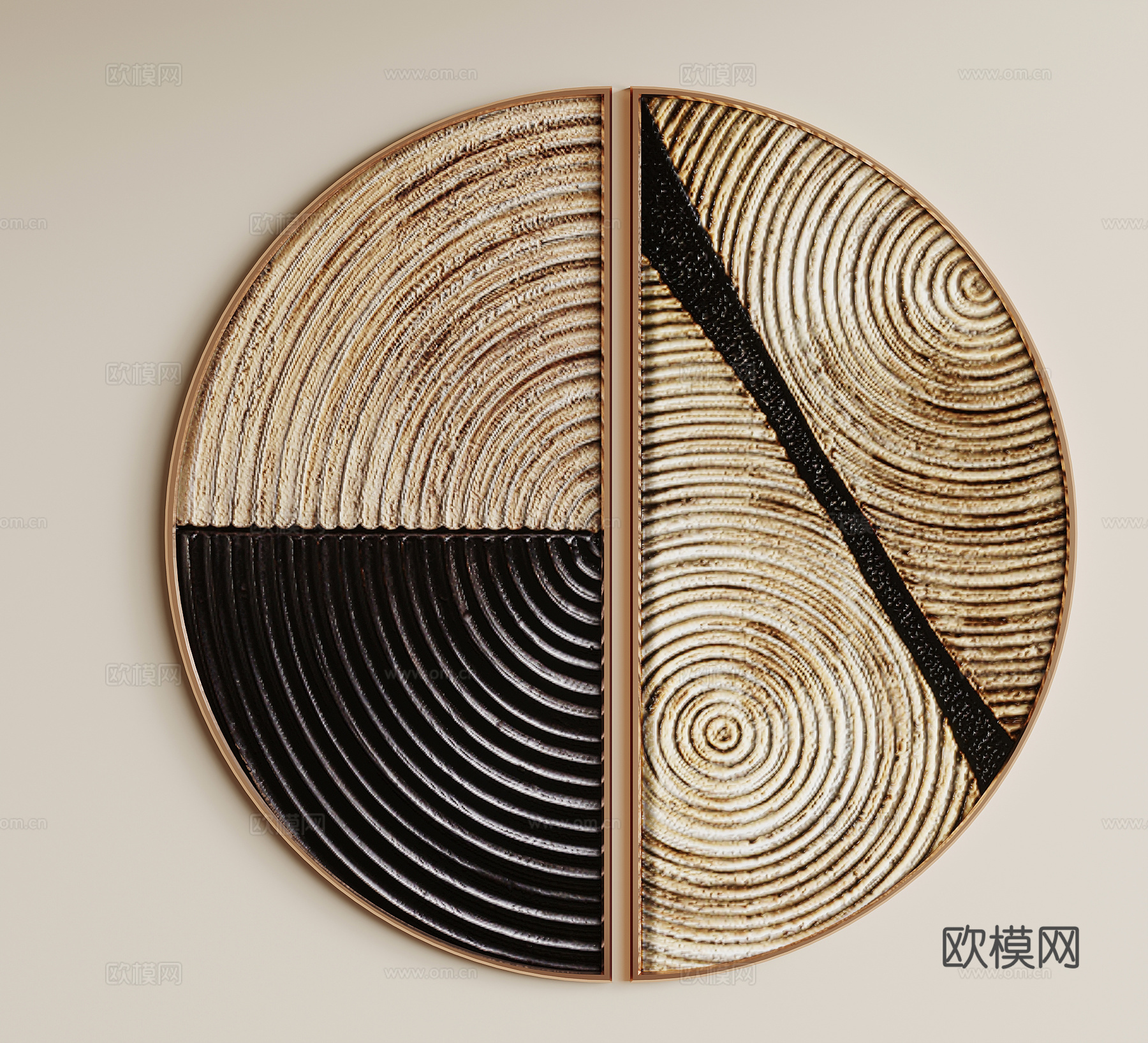 侘寂中古挂件 墙饰su模型