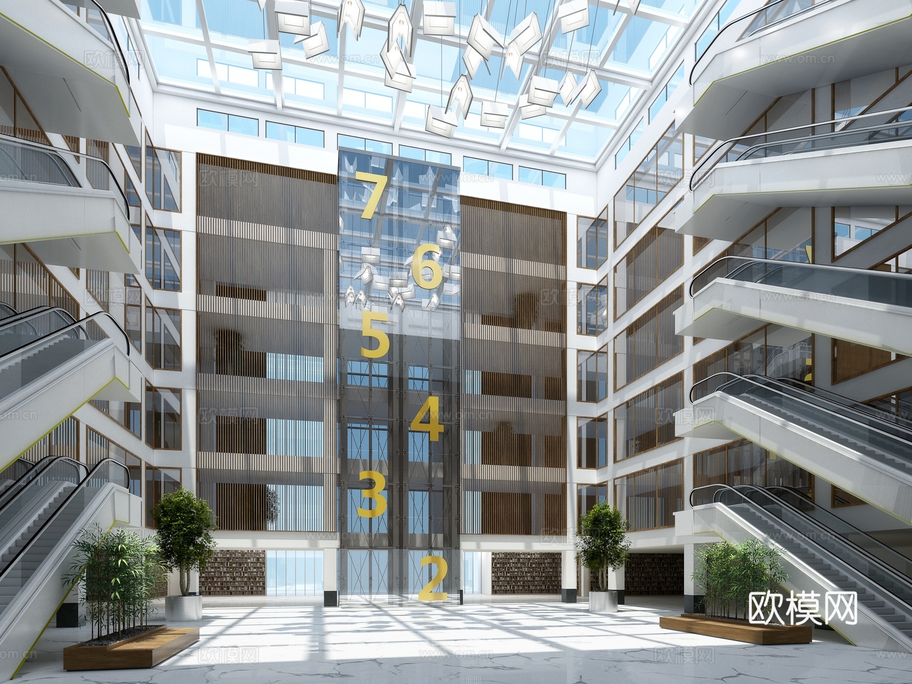 中庭大厅3d模型下载