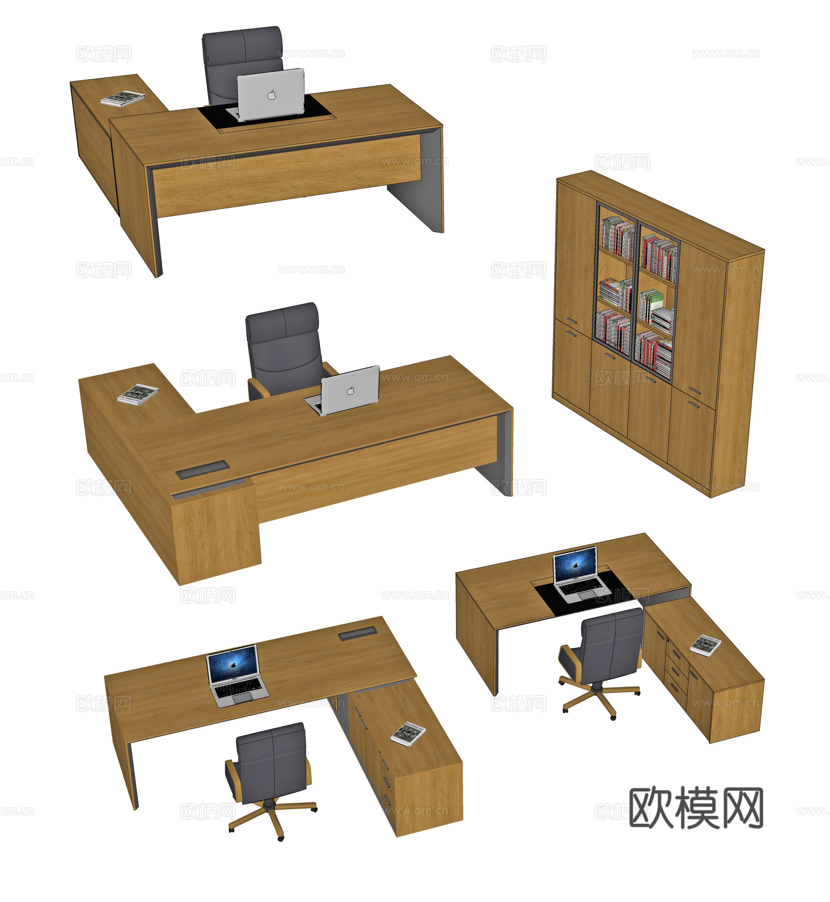 现代办公桌椅 办公桌 办公椅 主管桌 班台 经理桌 工位 领su模型