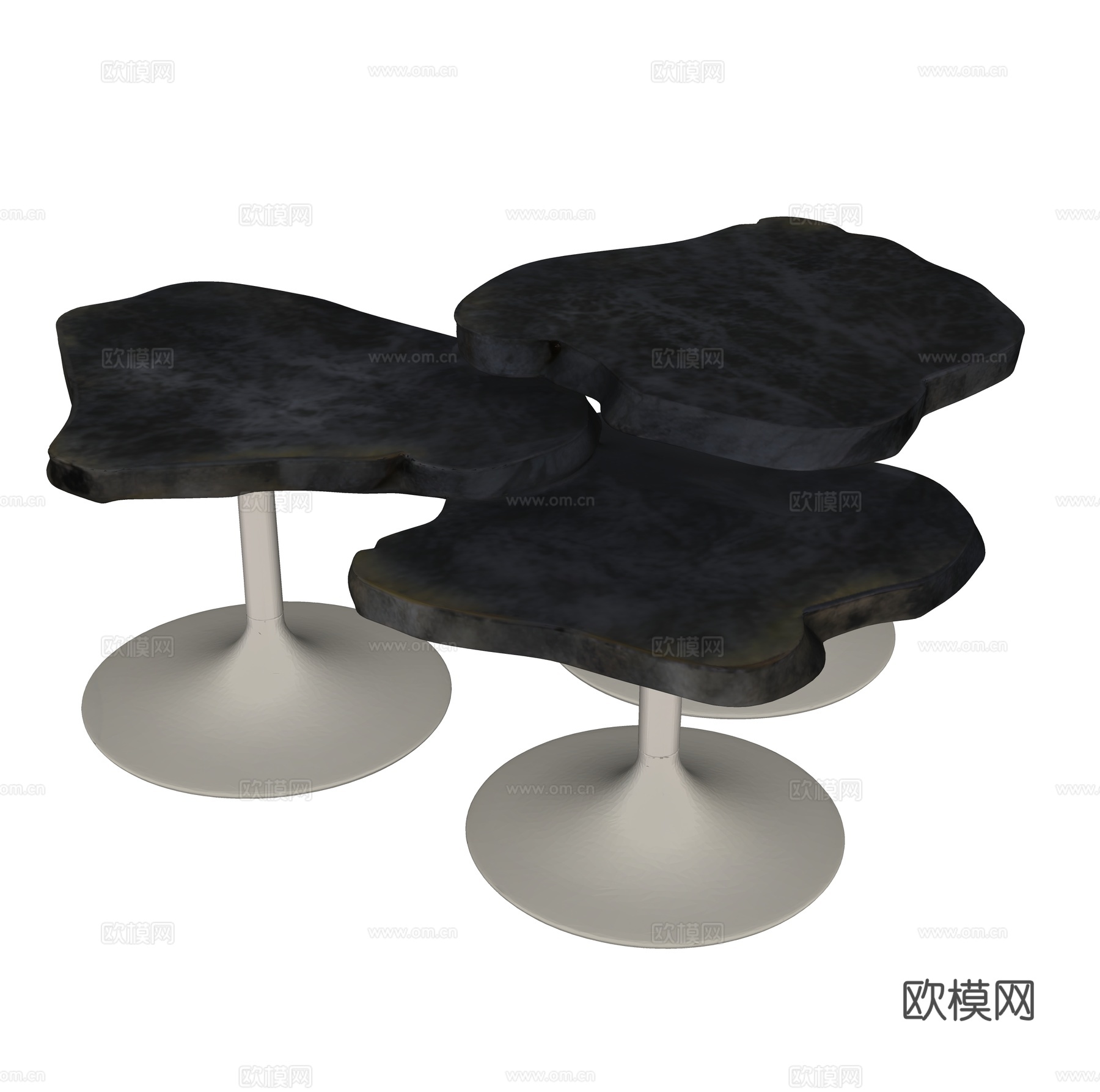 现代轻奢组合茶几su模型