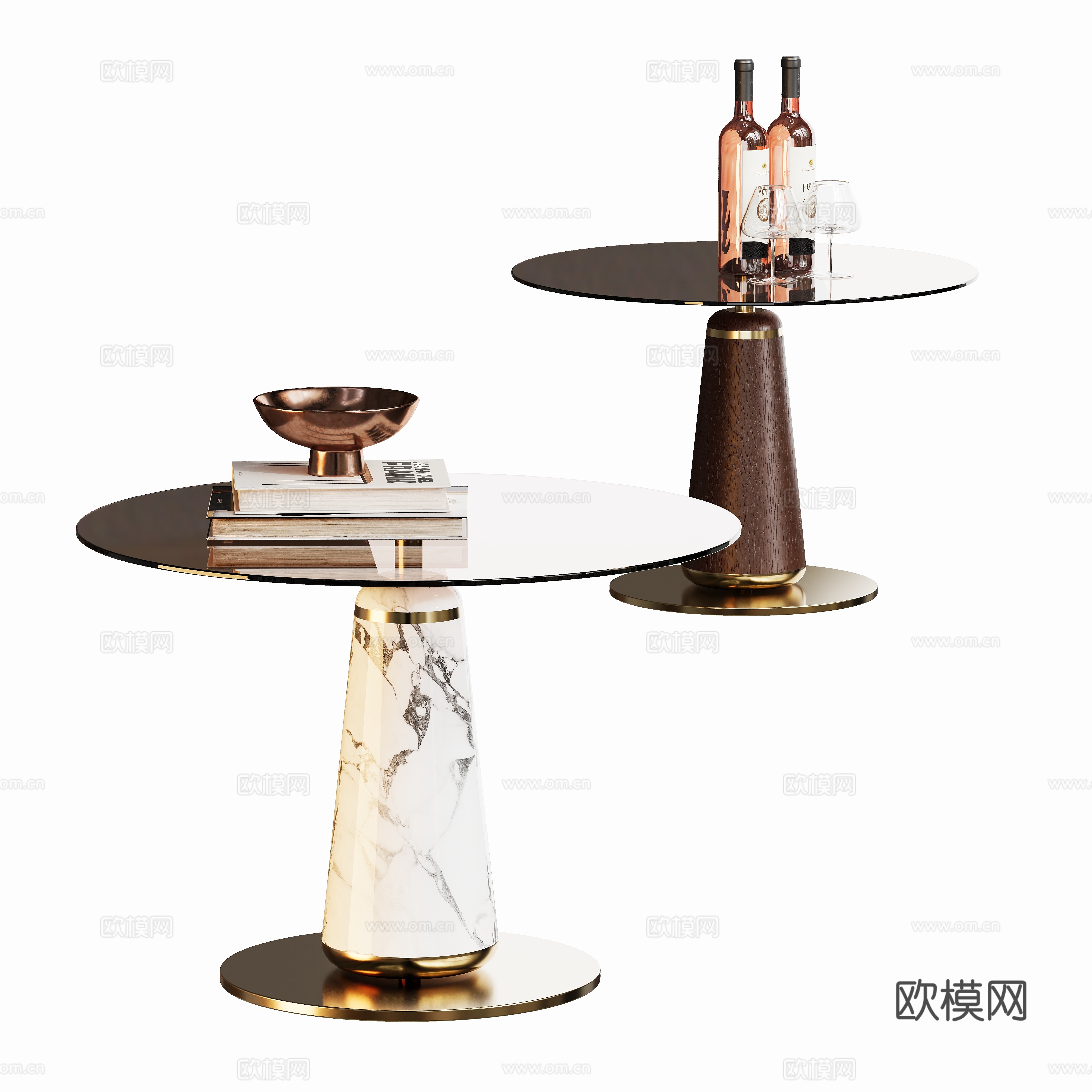 现代轻奢茶几边几角几su模型