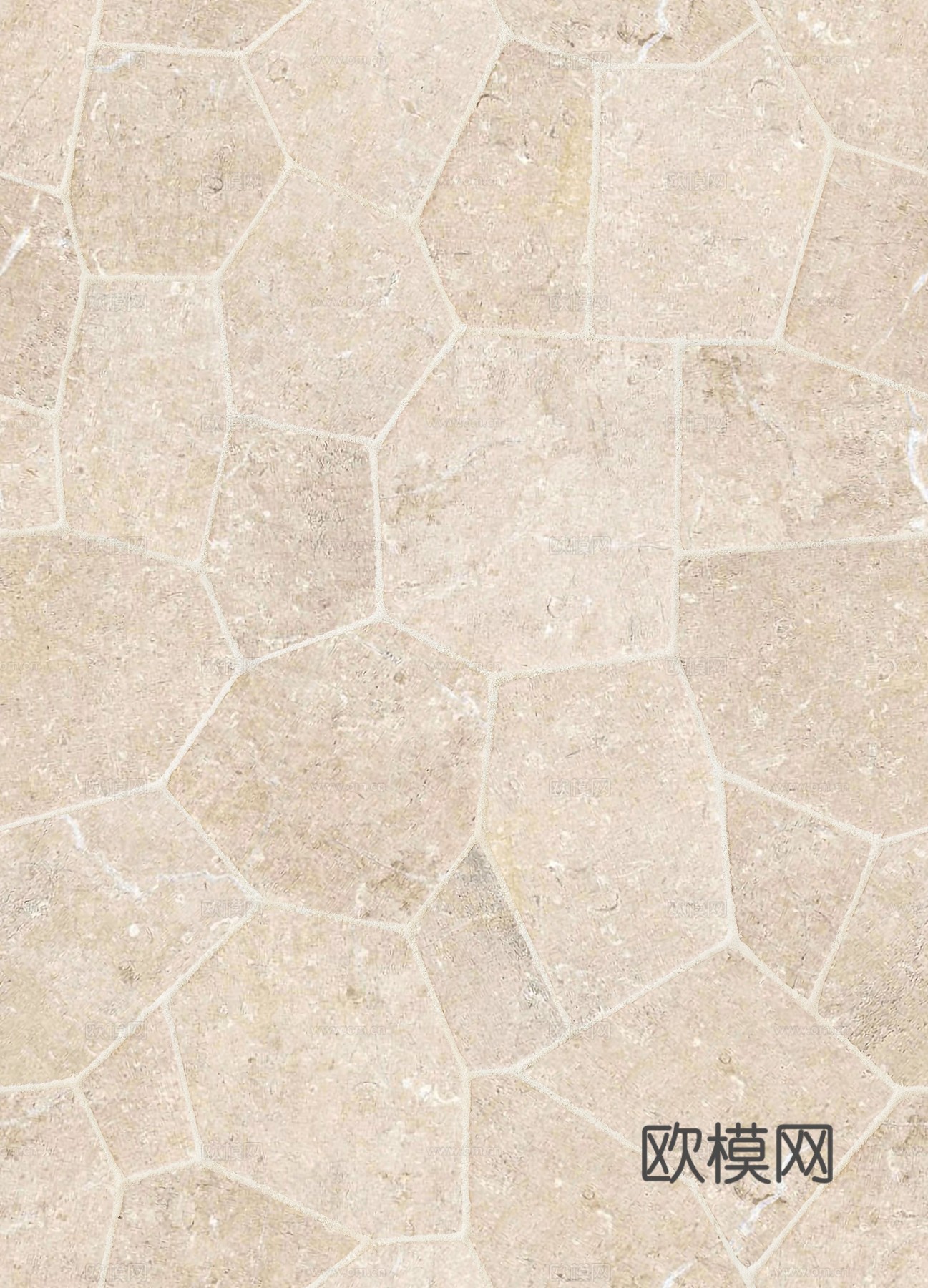 无缝米黄色碎拼莱姆石地砖仿古砖贴图