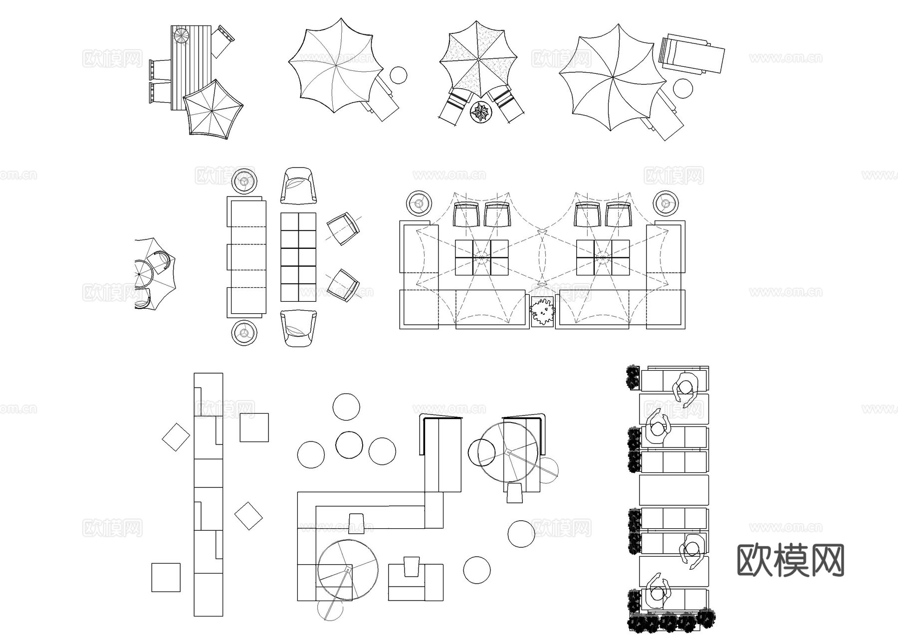 户外露营景观小品cad图块cad施工图