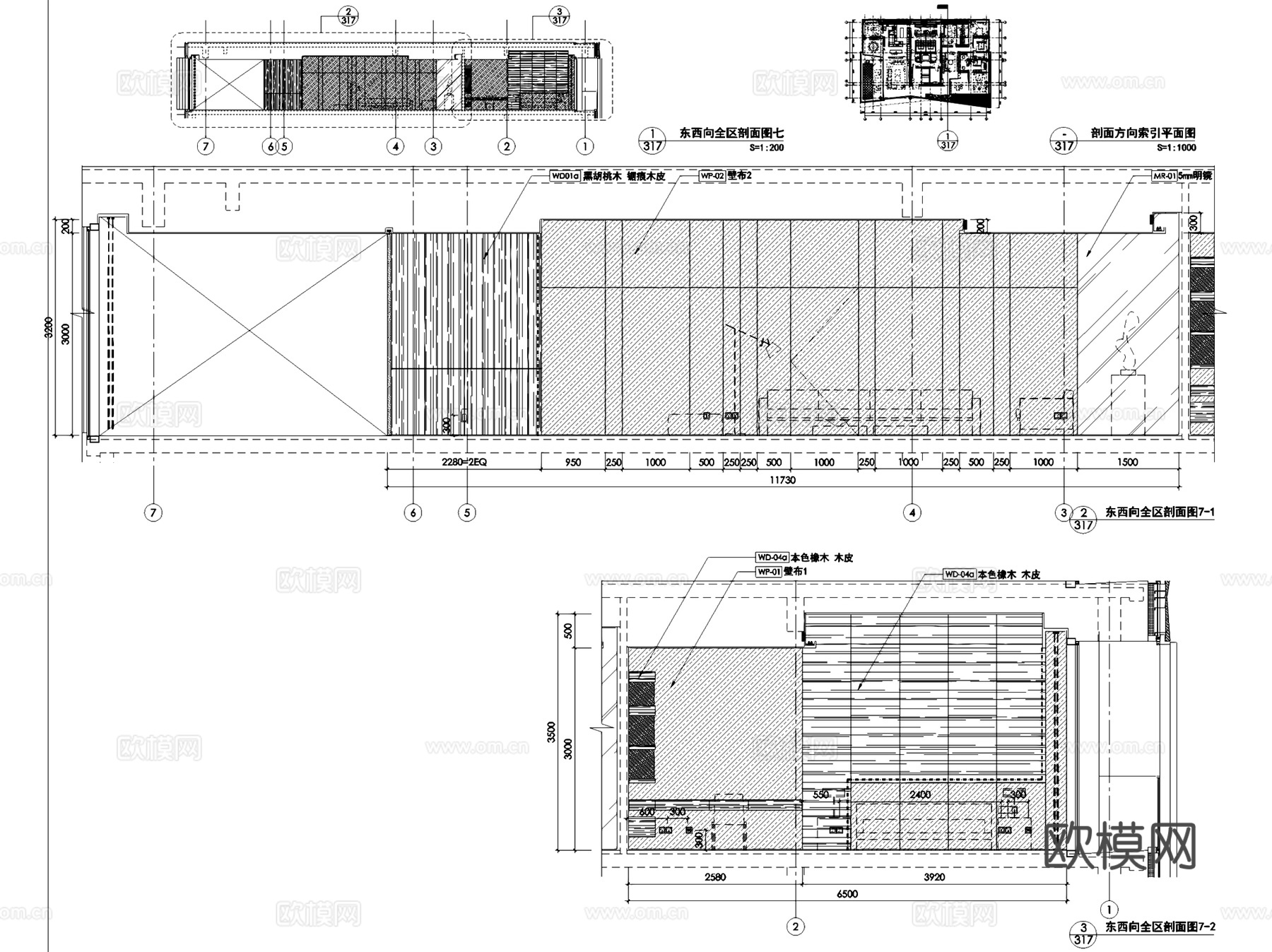 深圳湾壹号广场T2-28户型室内家装CAD施工图整套cad施工图