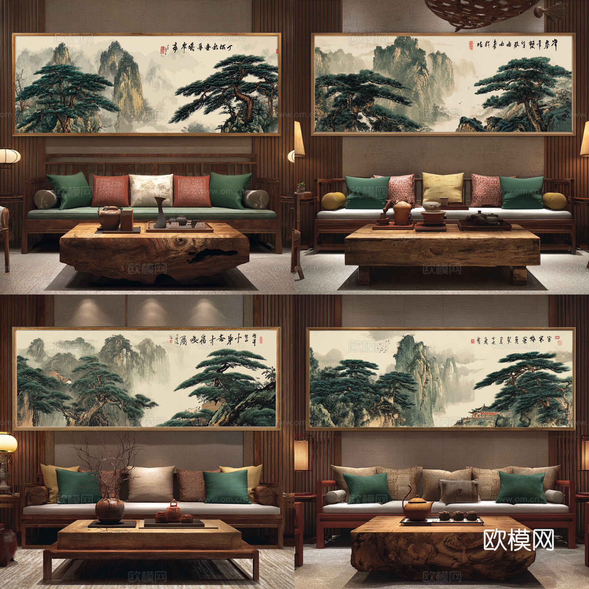 新中式禅意挂画 客厅挂画 复古挂画