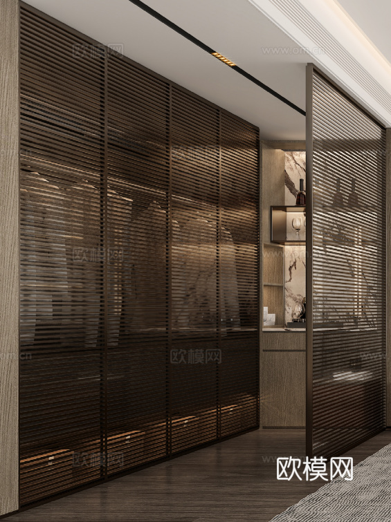 卧室衣柜 推拉玻璃门衣柜  小吧台柜子 柜子节点图cad施工图