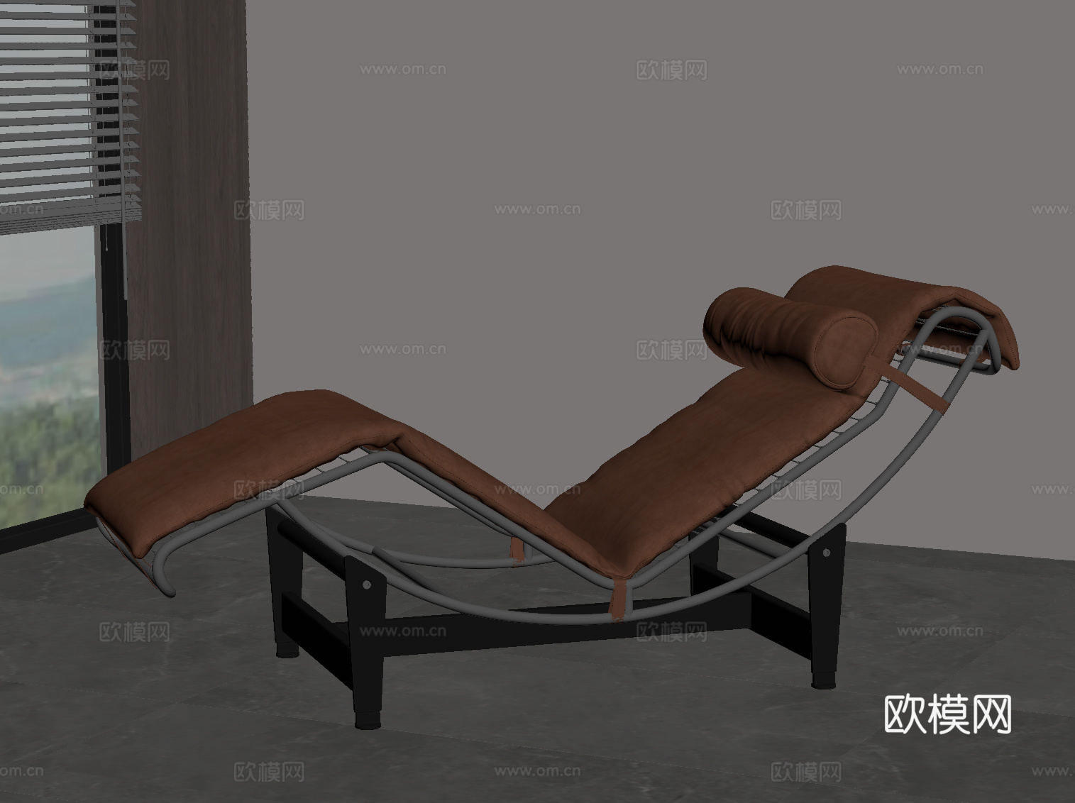 现代意式休闲椅 躺椅su模型