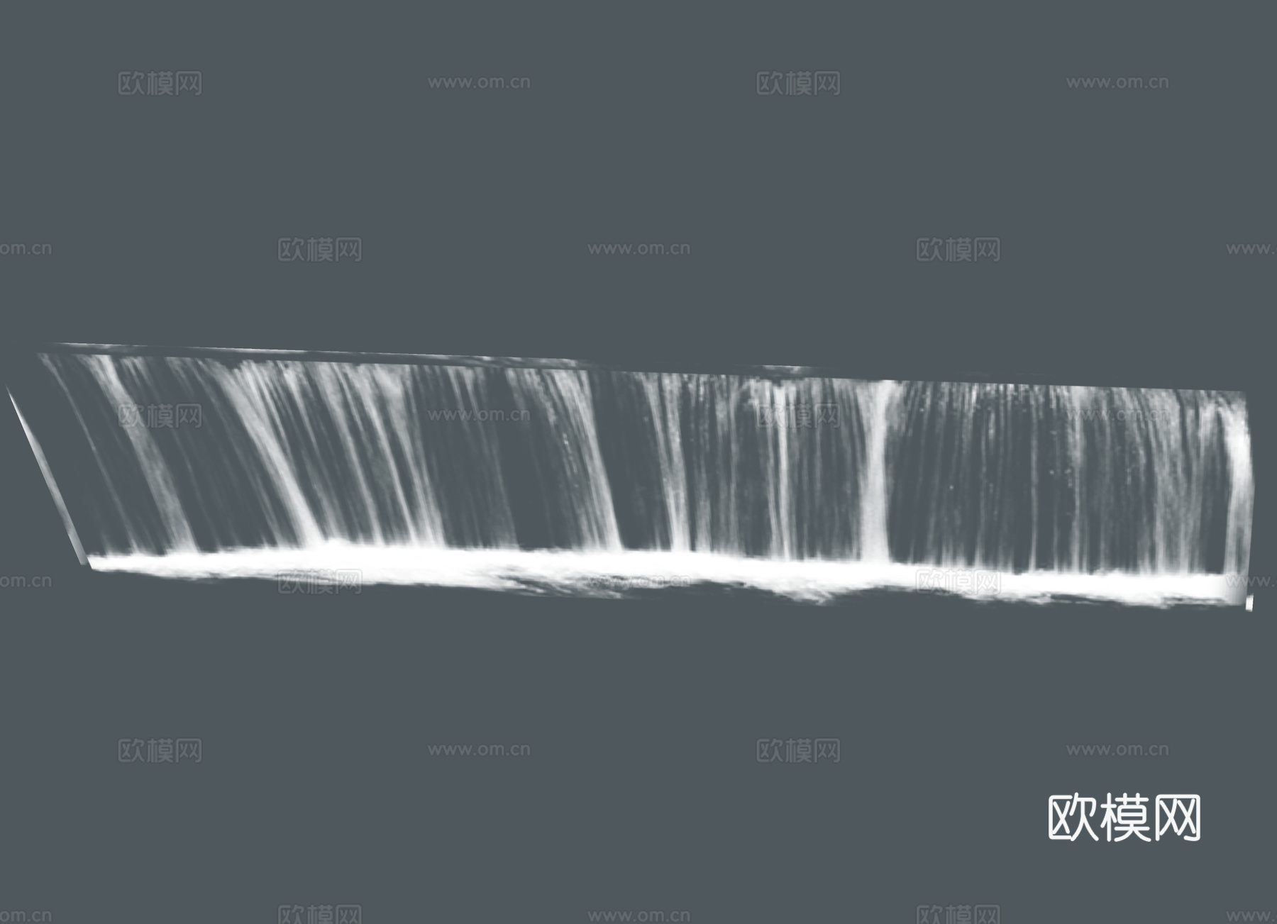 现代跌水水景 水幕水帘 流水景墙 流水瀑布 叠水景观 水流水su模型