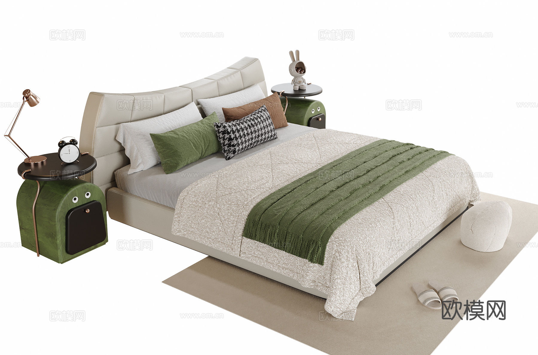 现代儿童床3d模型下载