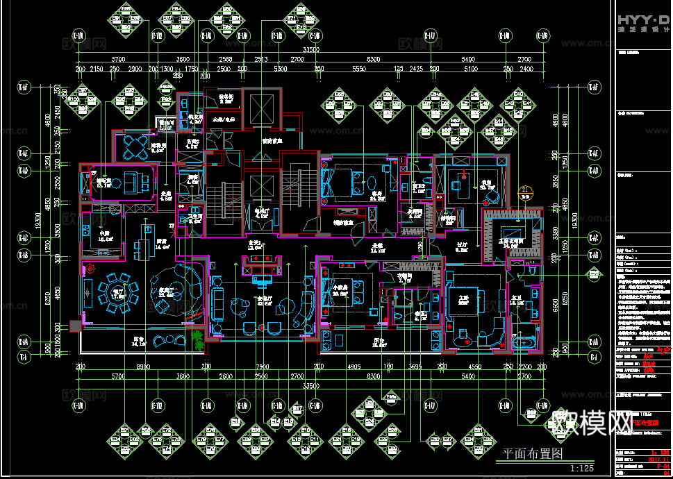 10套大宅大平层洋房豪宅样板间CAD施工图及效果图cad施工图
