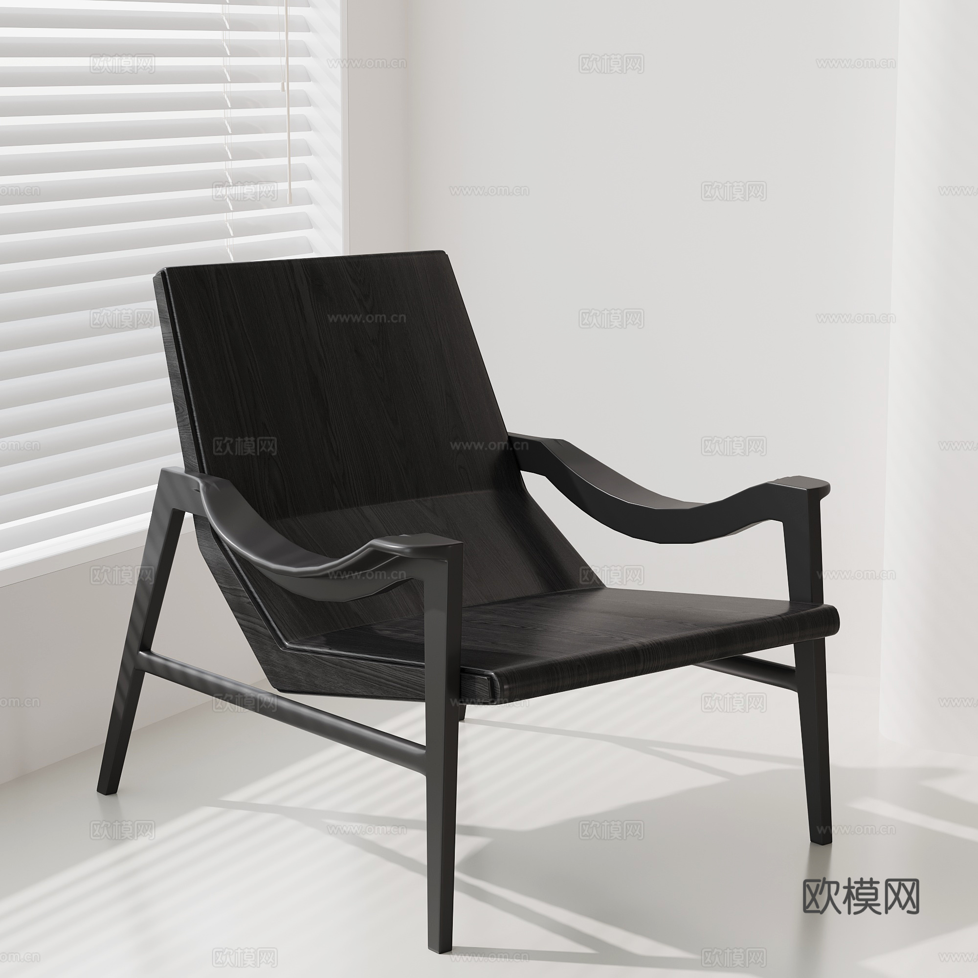 现代意式躺椅 休闲椅 实木躺椅su模型