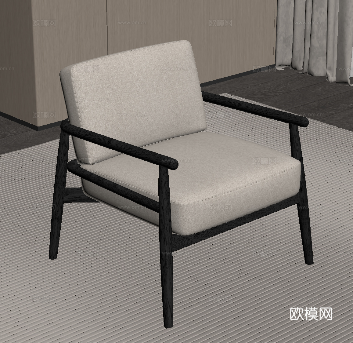 现代休闲椅 单人沙发su模型