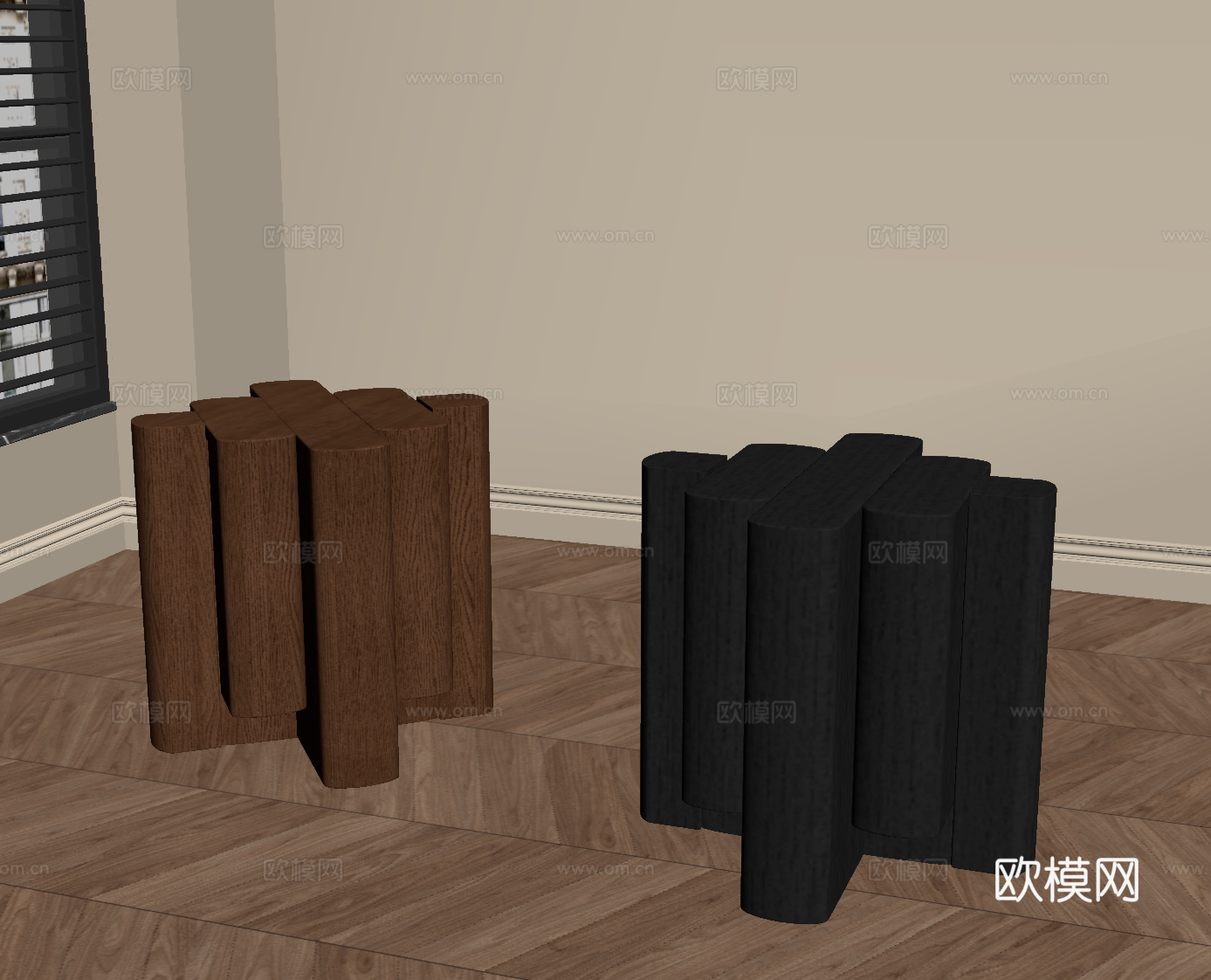 法式中古凳子 边几角几su模型