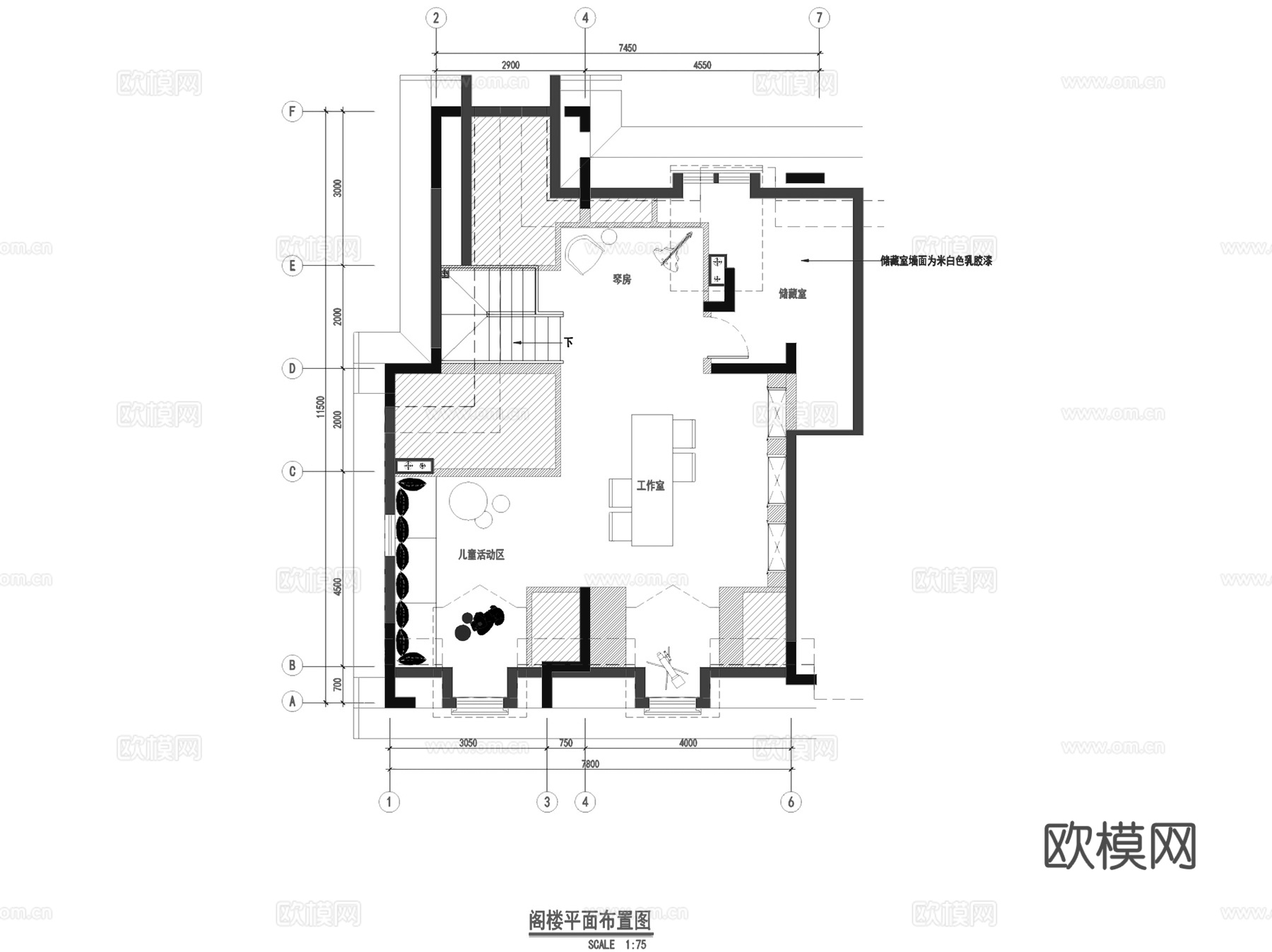 上海绿地启东B-07地块33#DS4复式样板间室内家装CADcad施工图