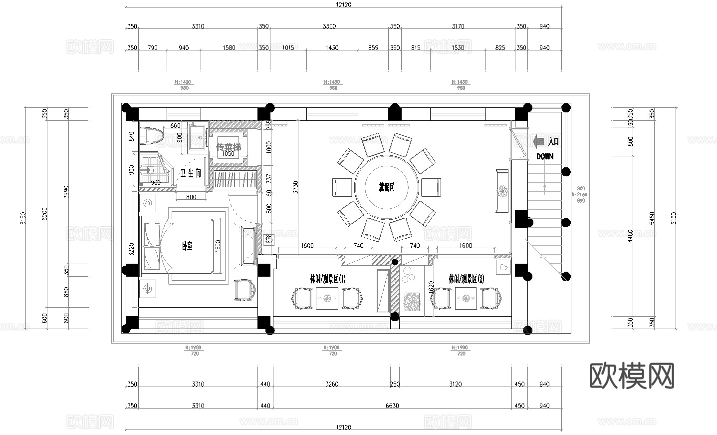 最新全套 茶楼餐厅 施工图合集cad施工图